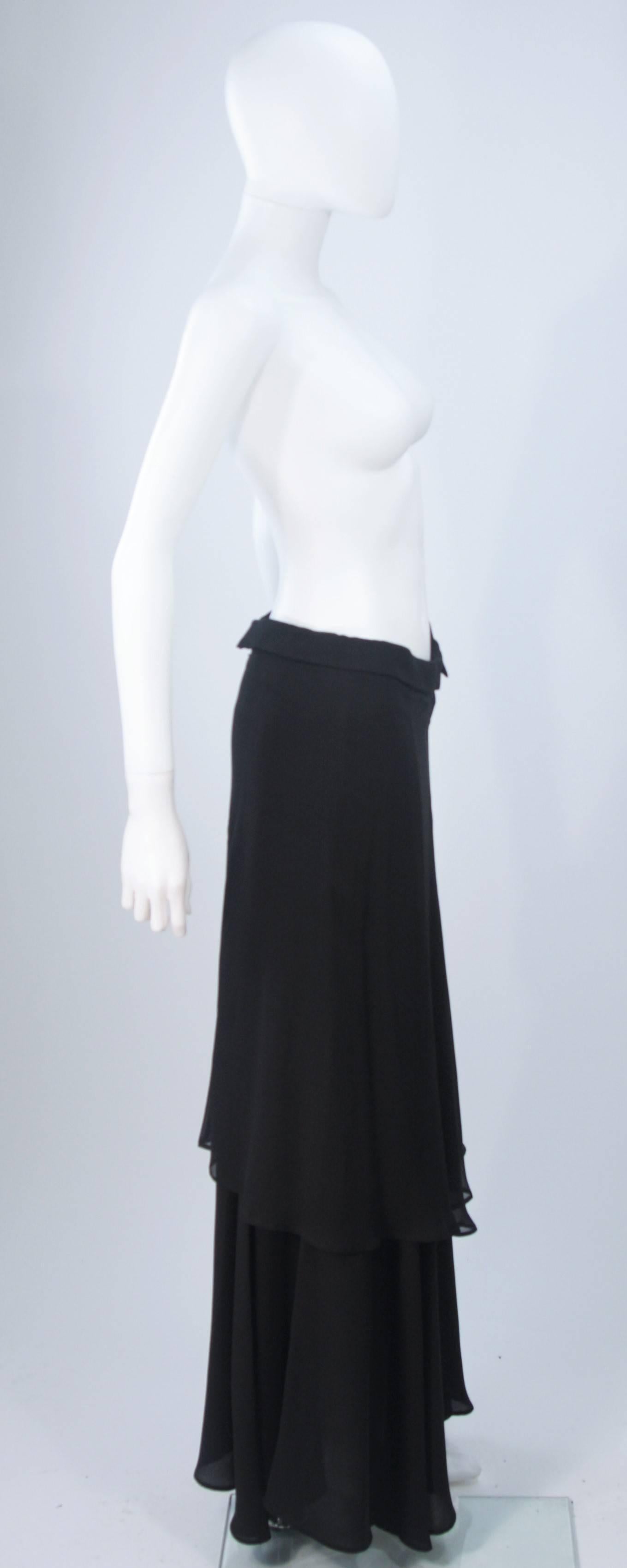 Women's or Men's YOHJI YAMAMOTO Black Layered Silk Chiffon Skirt Size 3