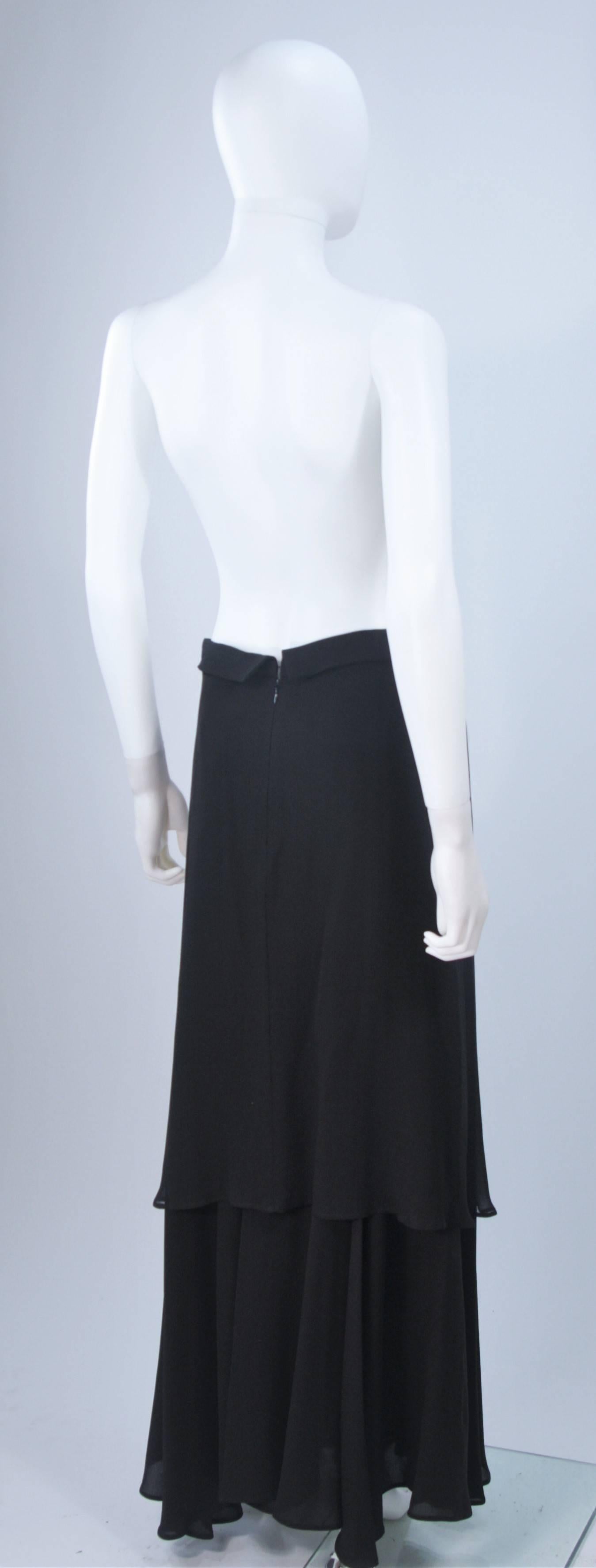 YOHJI YAMAMOTO Black Layered Silk Chiffon Skirt Size 3 1