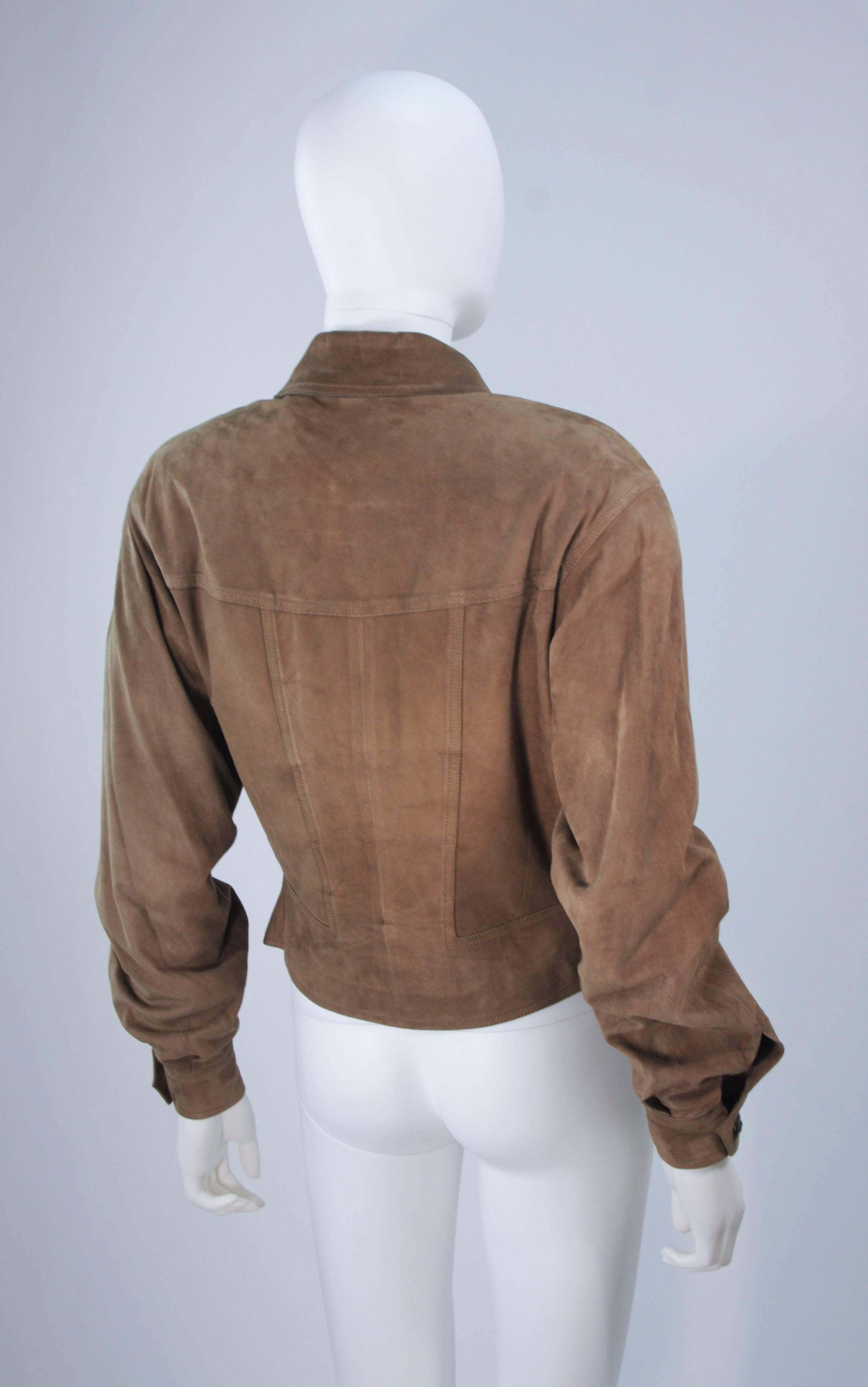 GUCCI Brown Suede Jacket Size 40 In Excellent Condition In Los Angeles, CA