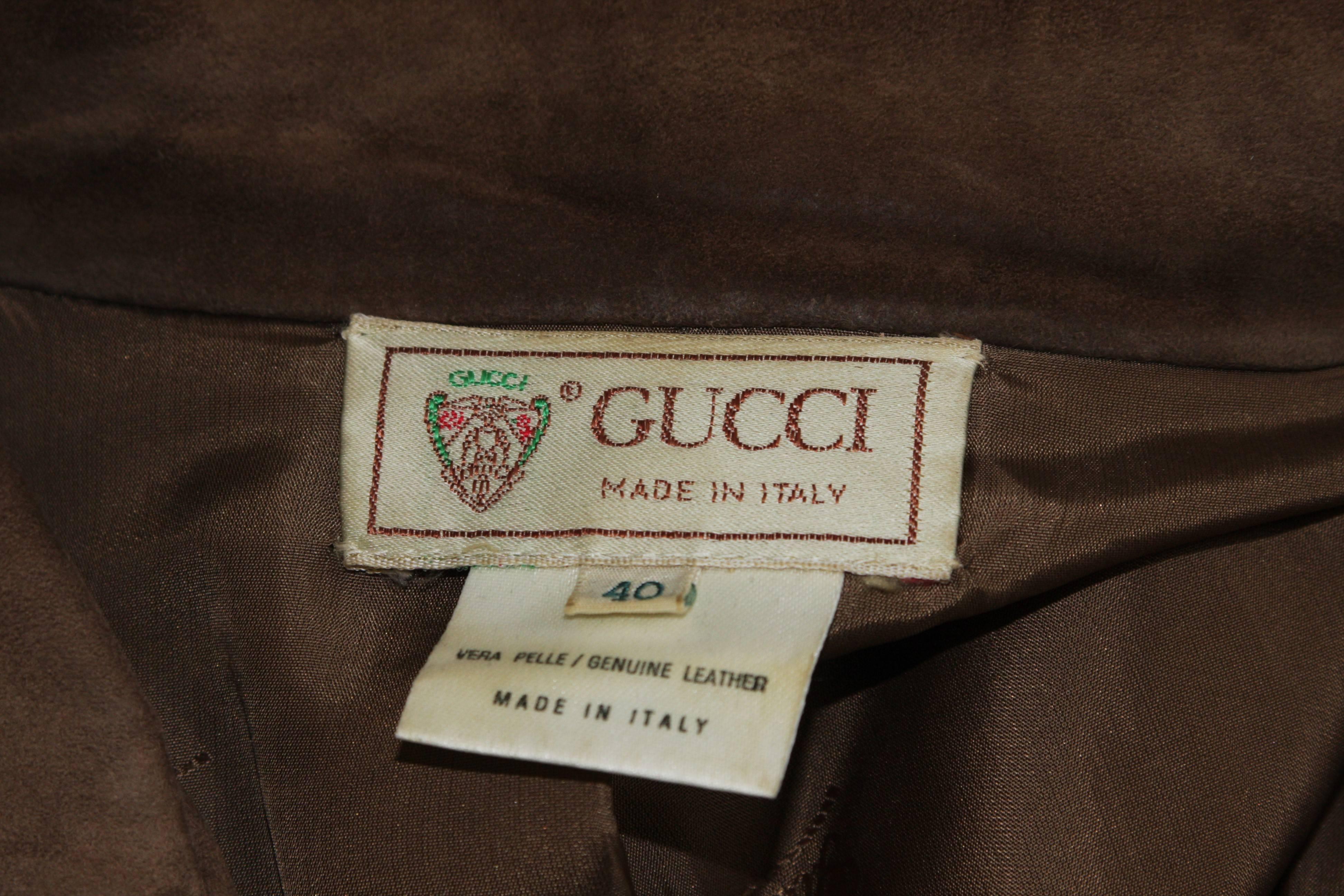 GUCCI Brown Suede Jacket Size 40 1