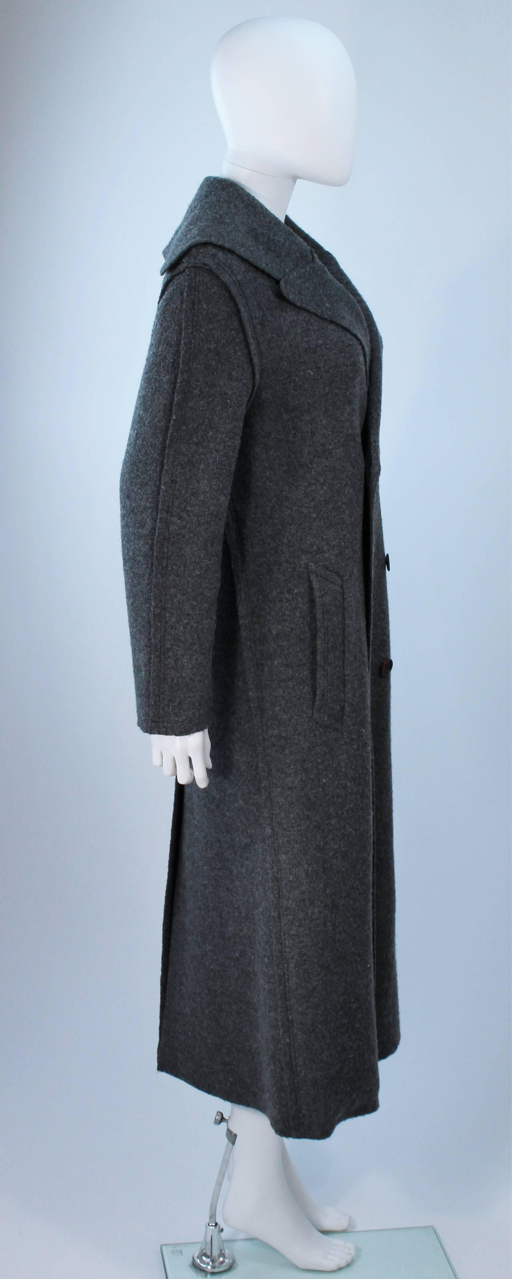 asymmetrical boiled wool coat