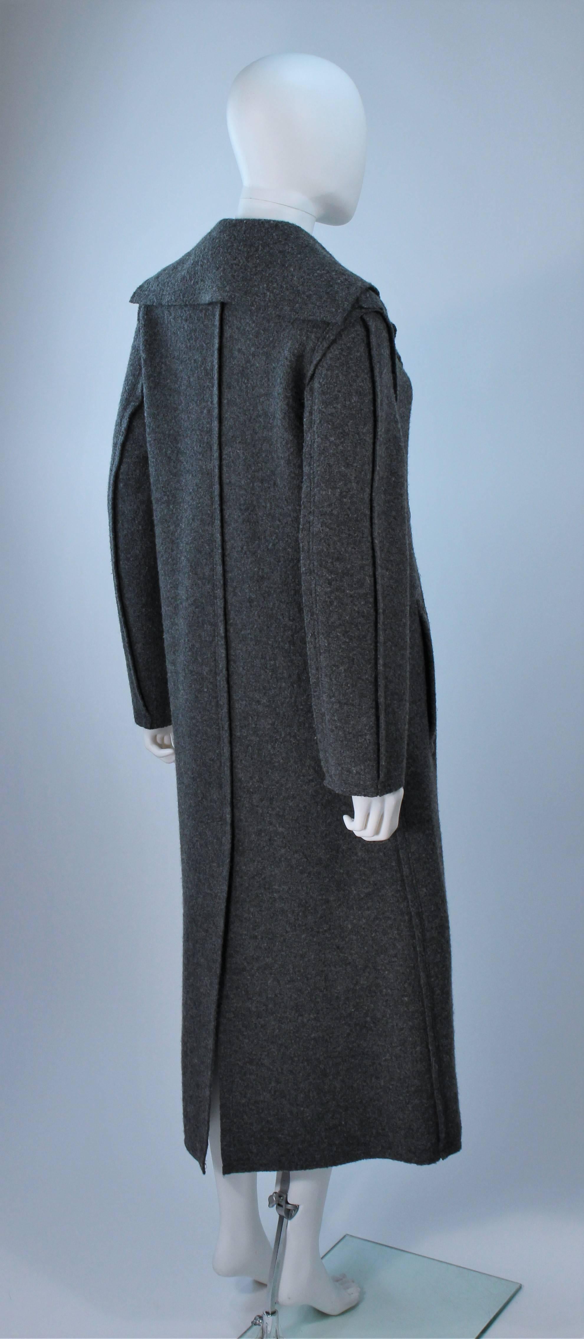 Black COMMES DES GARCON Grey Boiled Wool Coat Size S