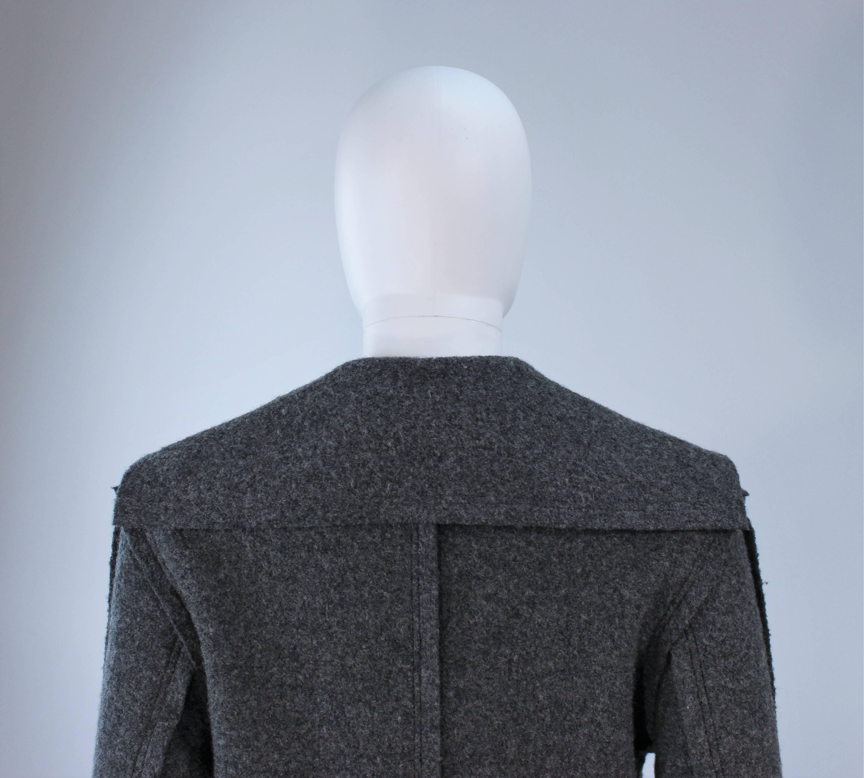 Women's COMMES DES GARCON Grey Boiled Wool Coat Size S