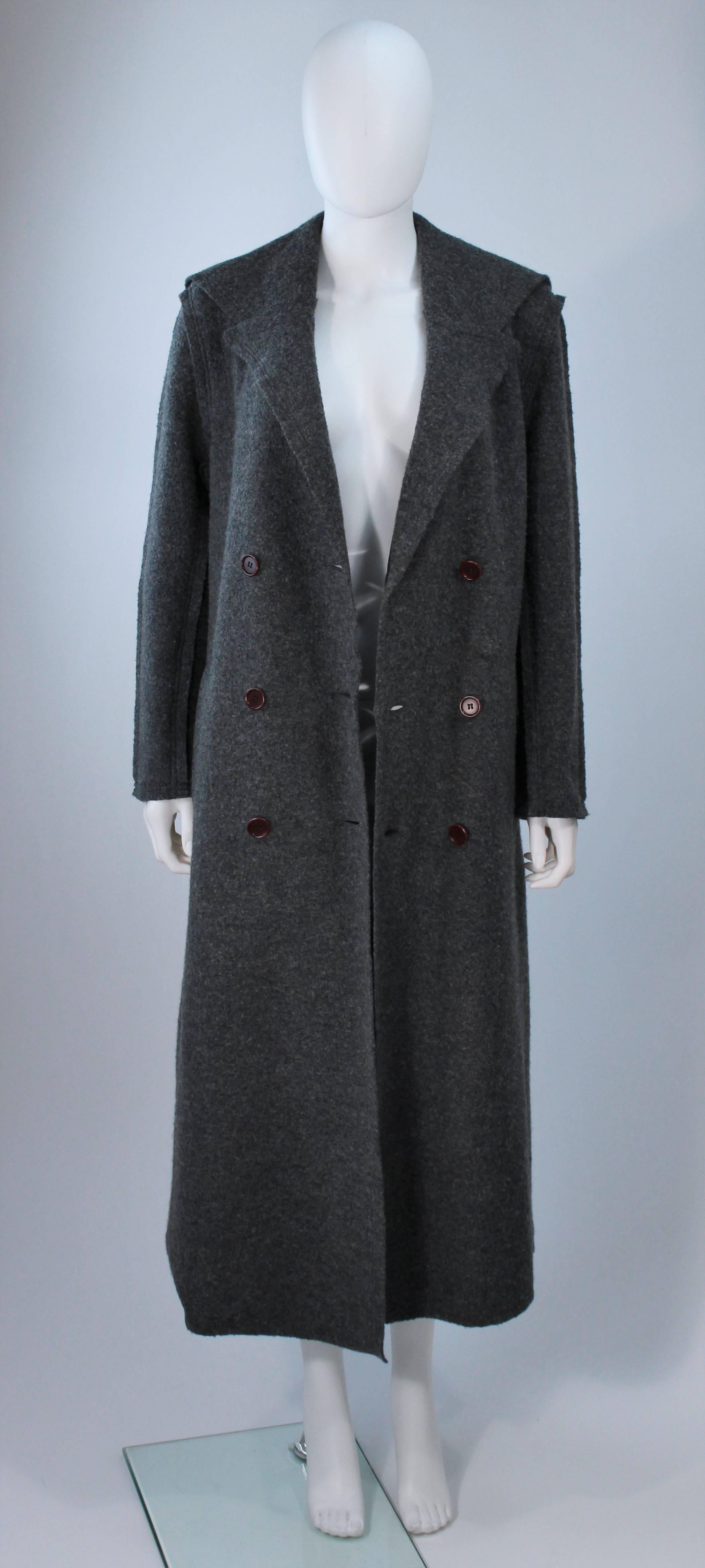 COMMES DES GARCON Grey Boiled Wool Coat Size S 1