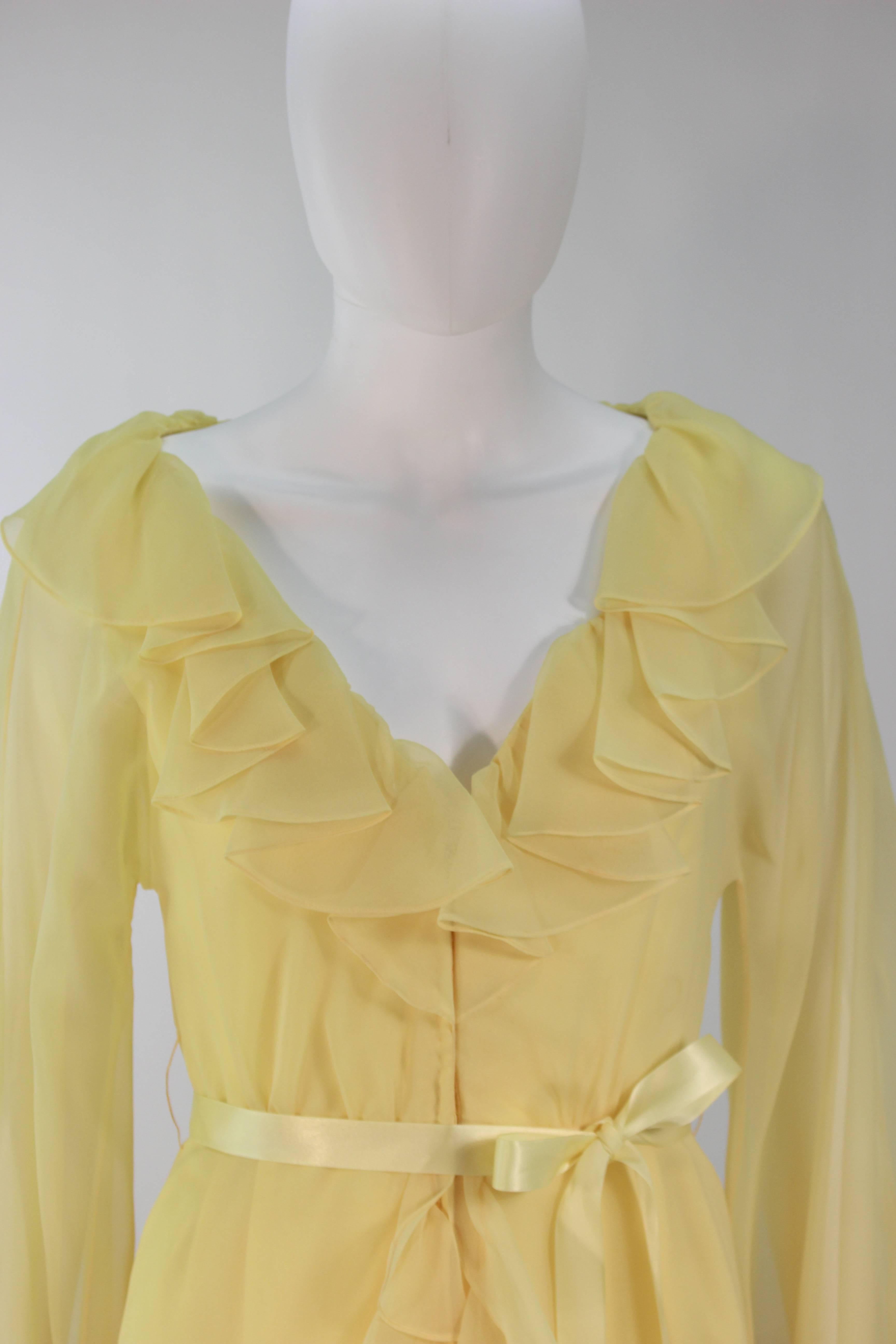 yellow chiffon dress with sleeves