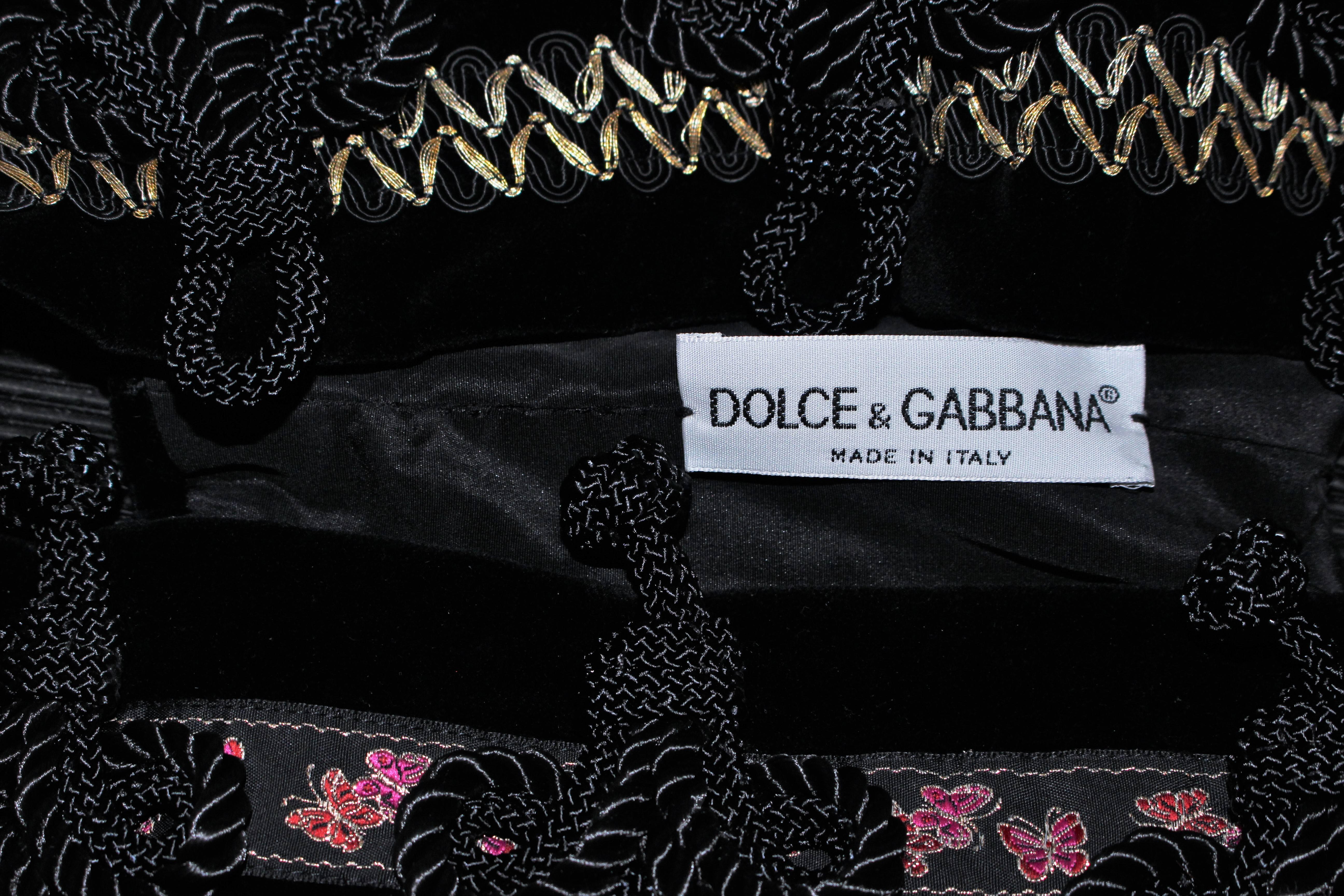 DOLCE & GABBANA Velvet Vest with Trim Size Small 5