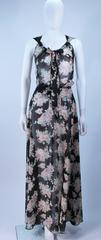ELIZABETH MASON COUTURE Chiffon Floral Blouse, Skirt, and Belt