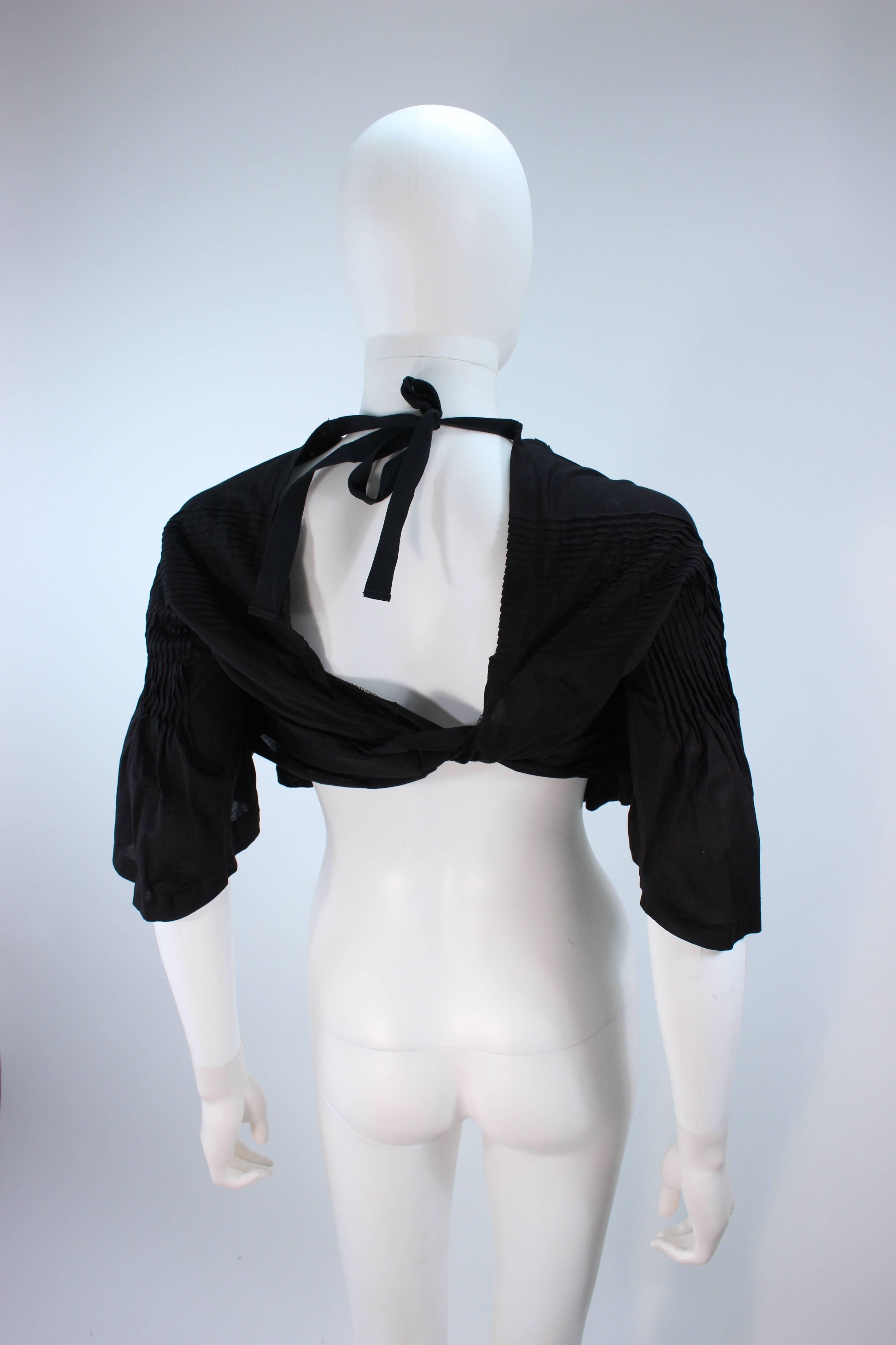 COMME DES GARÇONS Black Drape Pleated Blouse with Tie Size M 4