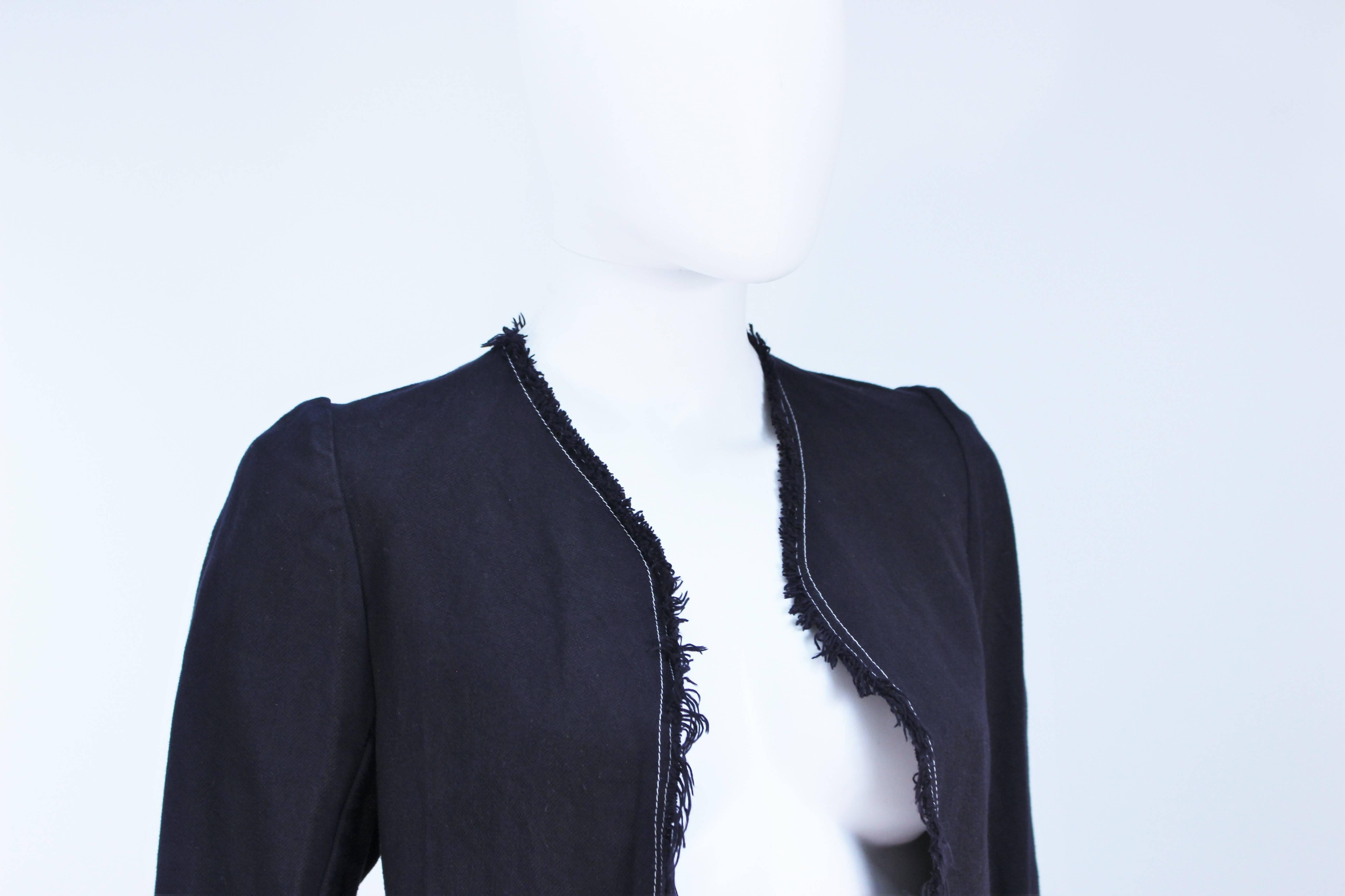Women's COMME DES GARCONS Indigo Denim Deconstructed Coat with Top Stitching Size M For Sale