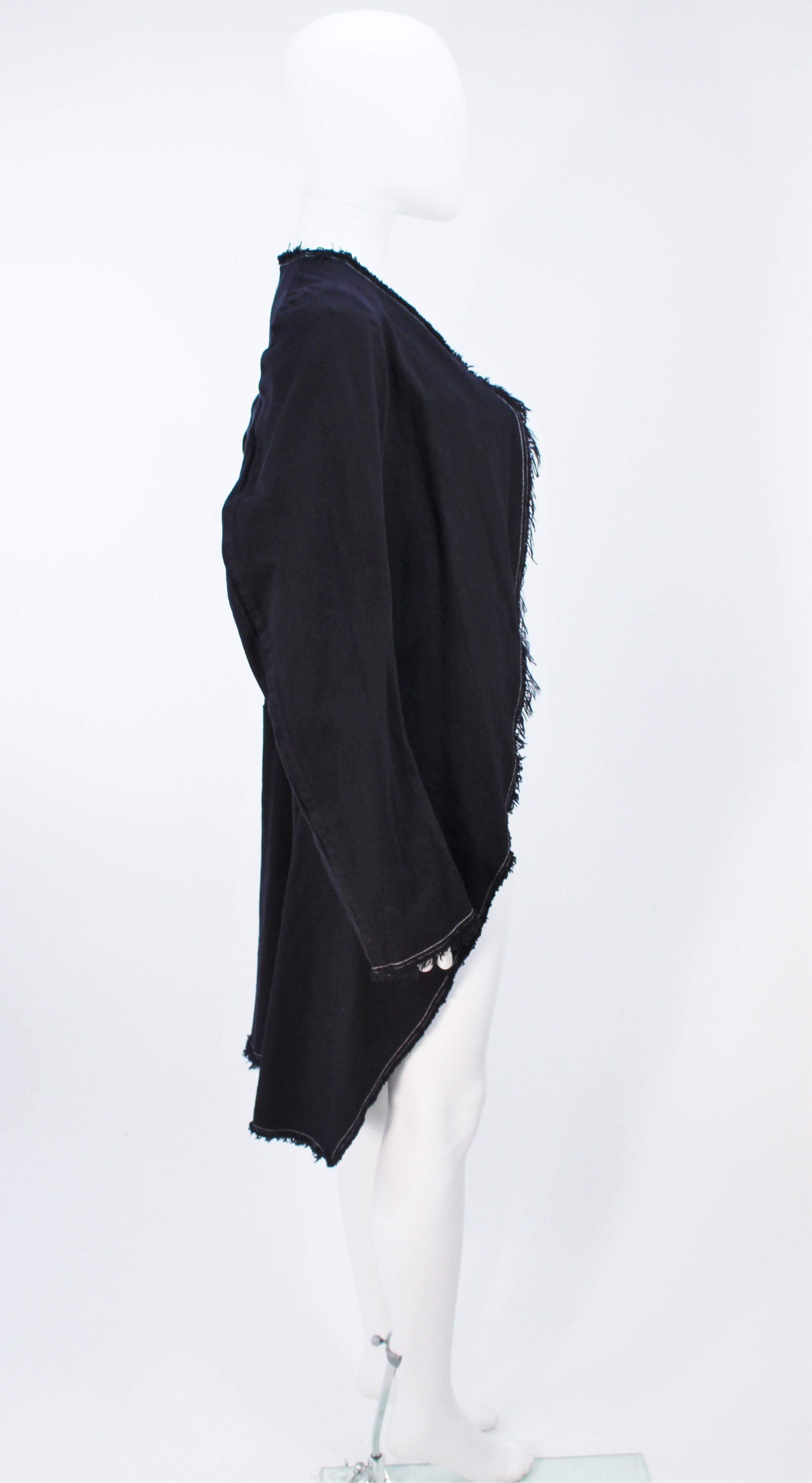 COMME DES GARCONS Indigo Denim Deconstructed Coat with Top Stitching Size M For Sale 1