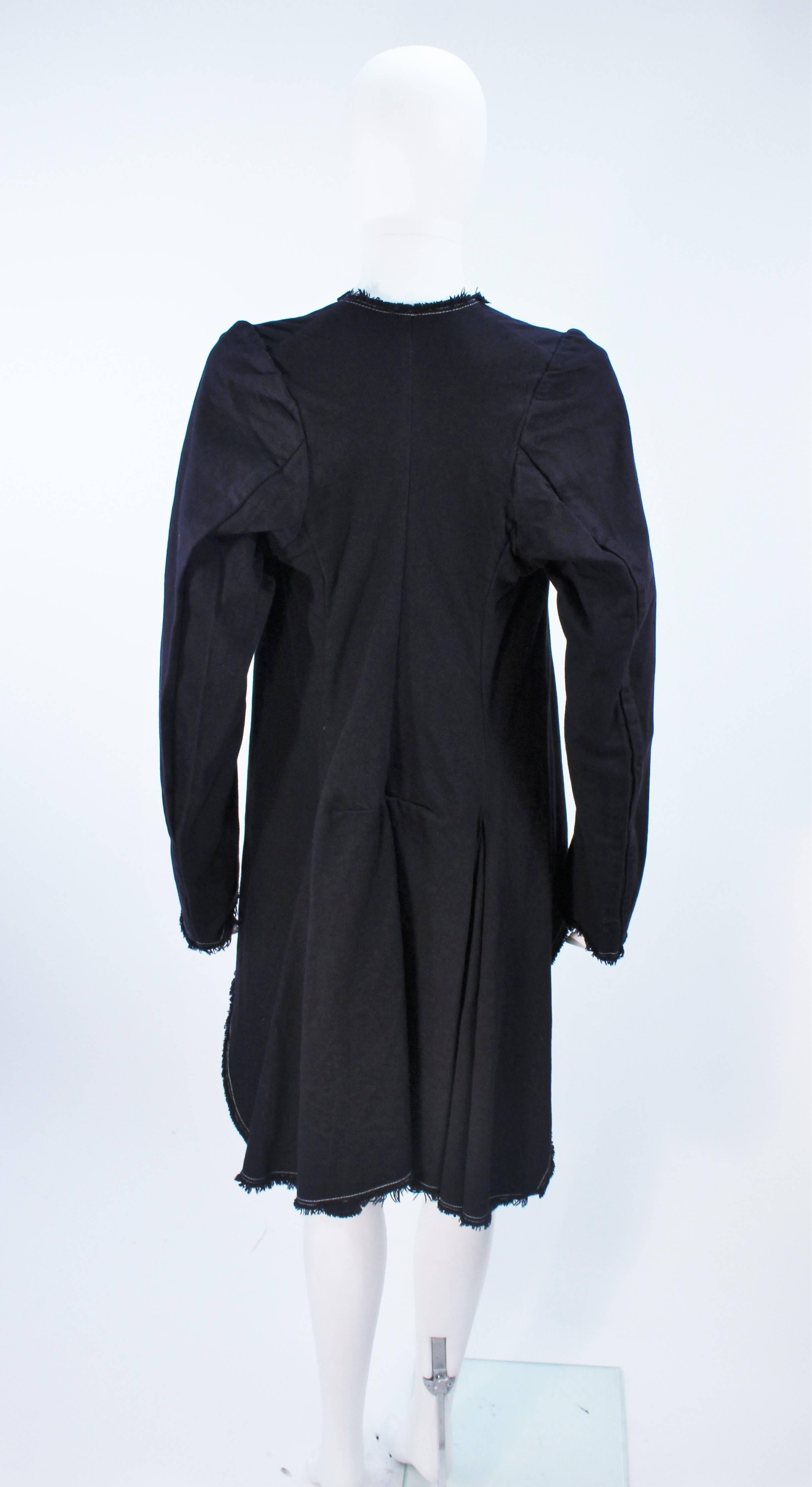 COMME DES GARCONS Indigo Denim Deconstructed Coat with Top Stitching Size M For Sale 3