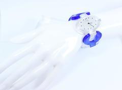 Blue & Clear Lucite Watch 1960's Mount Royal