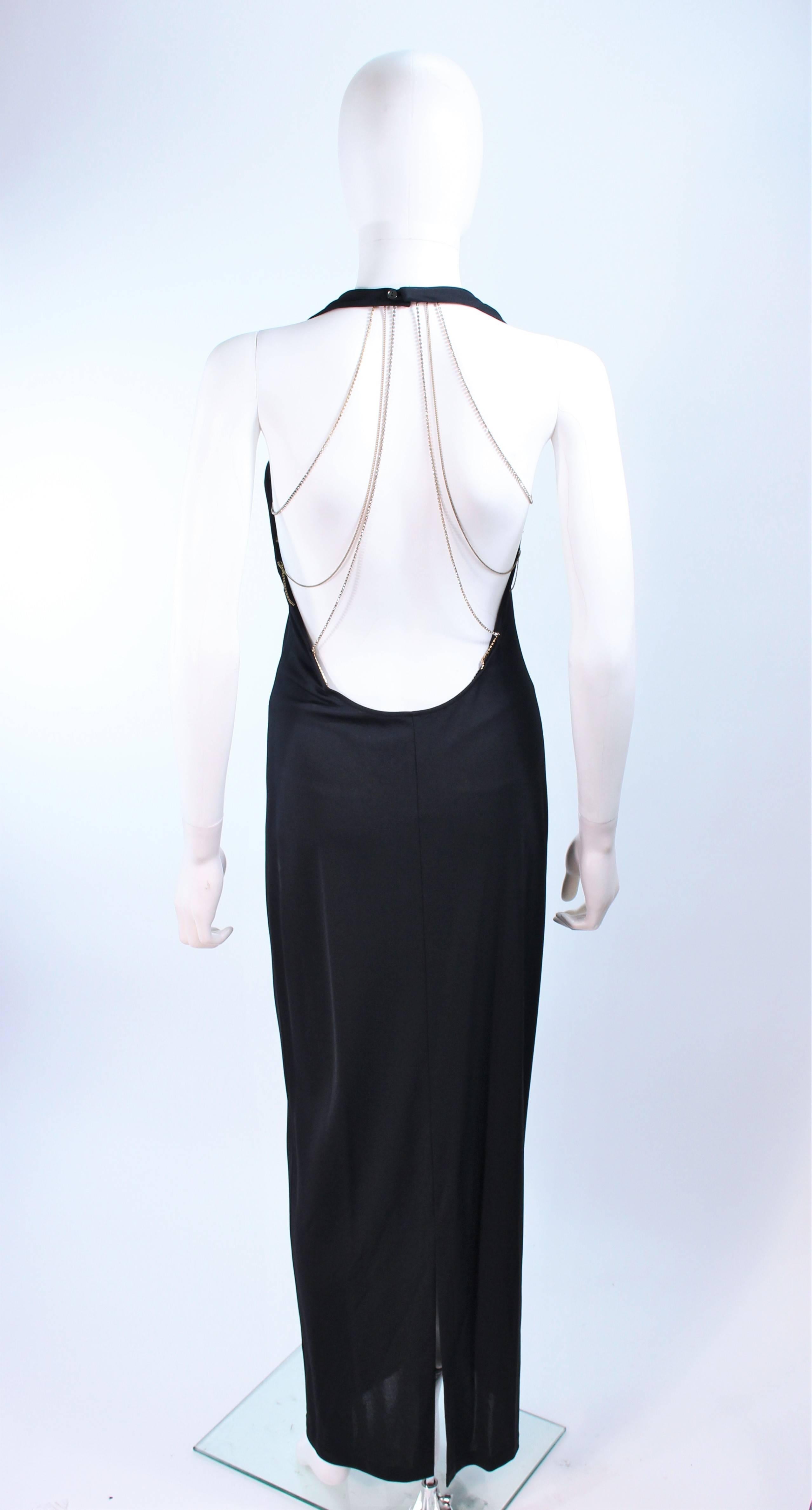 Women's LA PERLA Black Gown with Molded Bust and Chain Back Size 6 8