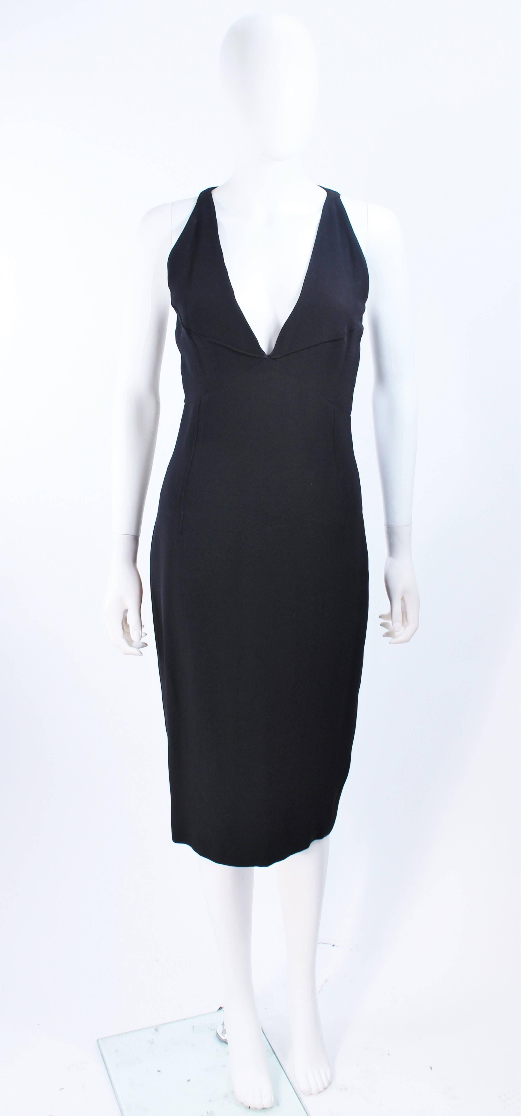 FENDI Black Plunge Neck Cocktail Dress Size 2 4 In Excellent Condition In Los Angeles, CA