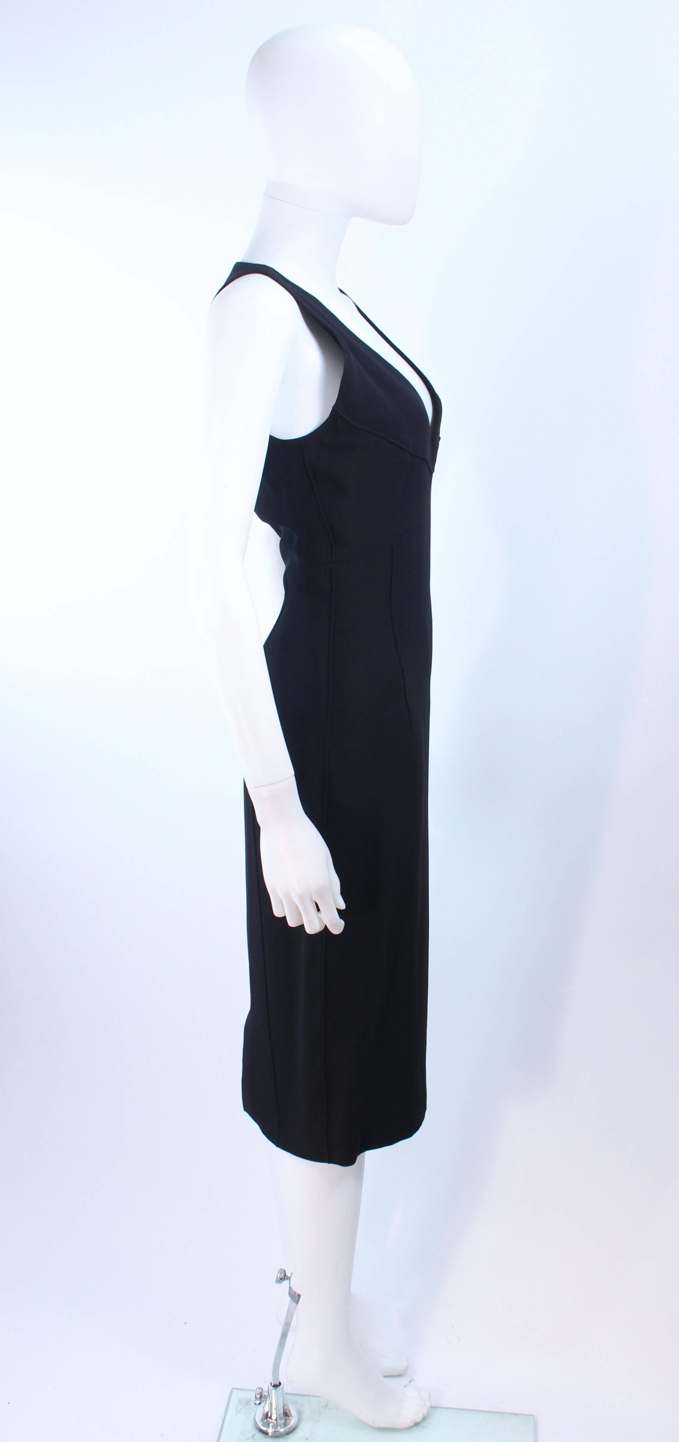 FENDI Black Plunge Neck Cocktail Dress Size 2 4 4