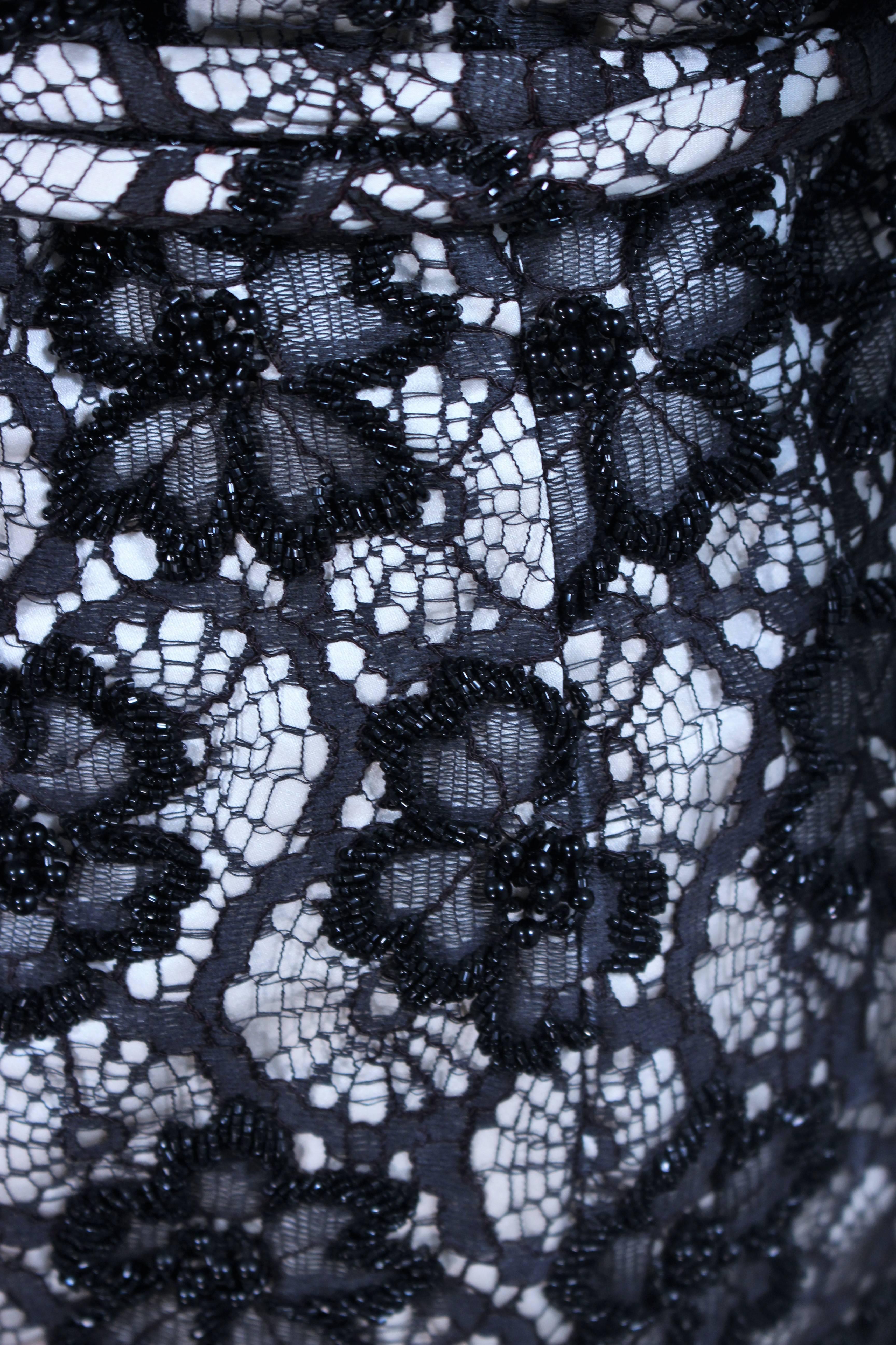 SWEE LO HAUTE COUTURE INTERNATIONAL Vestido de cóctel con cuentas de los años 60 Talla 10 en venta 4