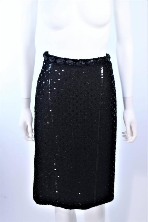 CHANEL Black Metallic Lame Skirt Suit Hiver 1983 1984 Size 38 at 1stDibs
