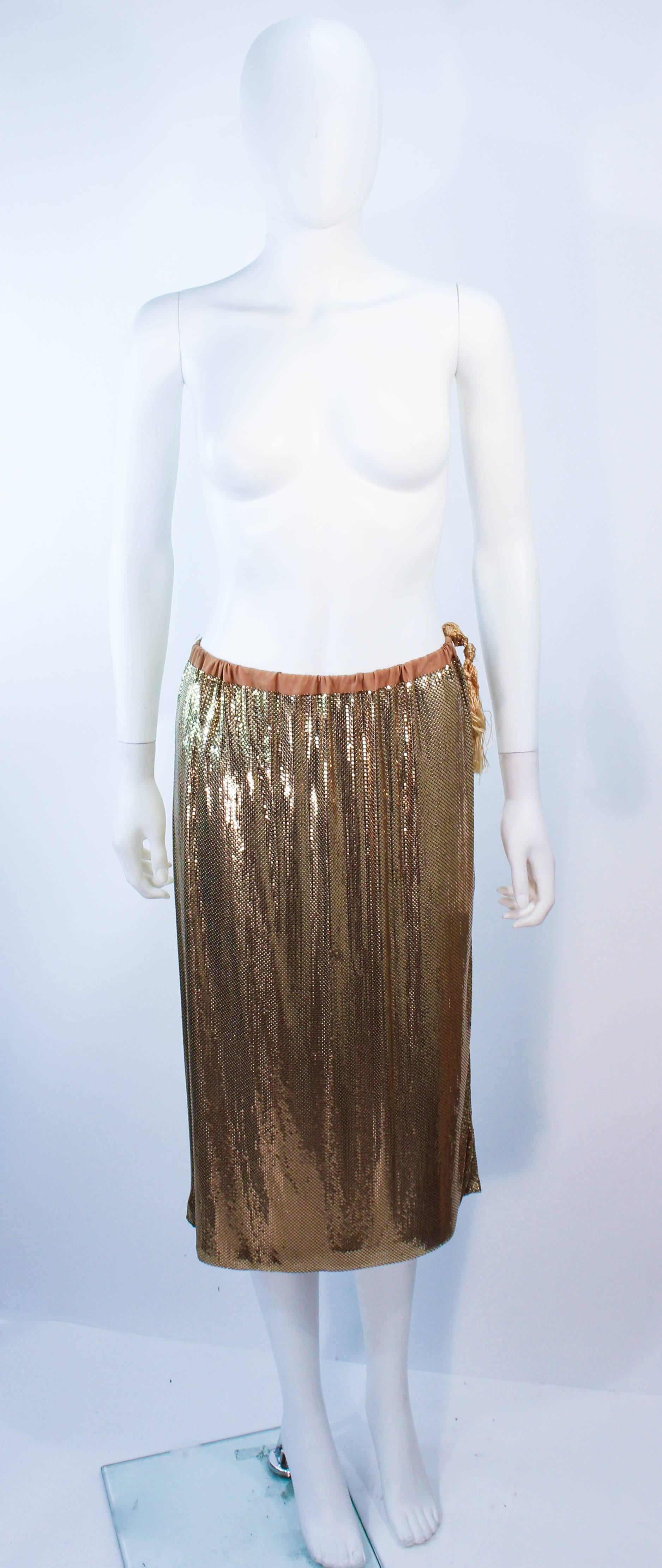 WHITING AND DAVIS Gold Mesh Dress or Skirt with Tassel  For Sale 1