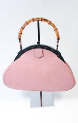 GUCCI Mauve Pink Bamboo Frame Purse Excellent Condition
