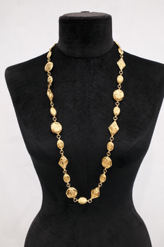 CHANEL Rare Gold Plated linked COCO CHANEL motif necklace, early 1980s