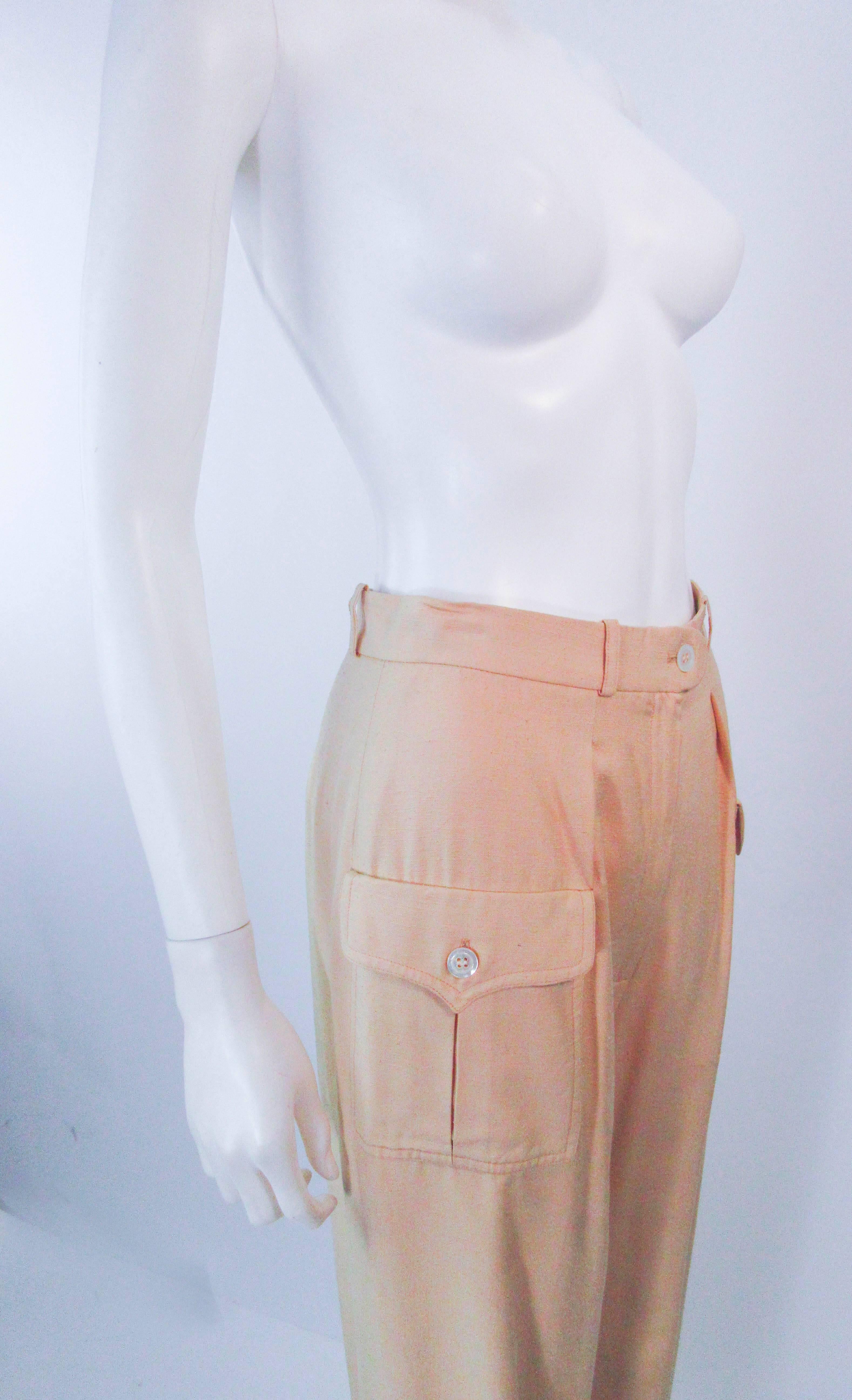Women's VALENTINO Khaki Utility Style Safari Trouser Size 27