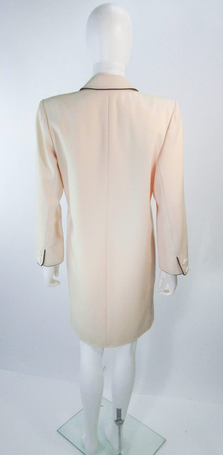 YVES SAINT LAURENT Ivory Cream Tuxedo Style Dress Coat Size Medium For ...