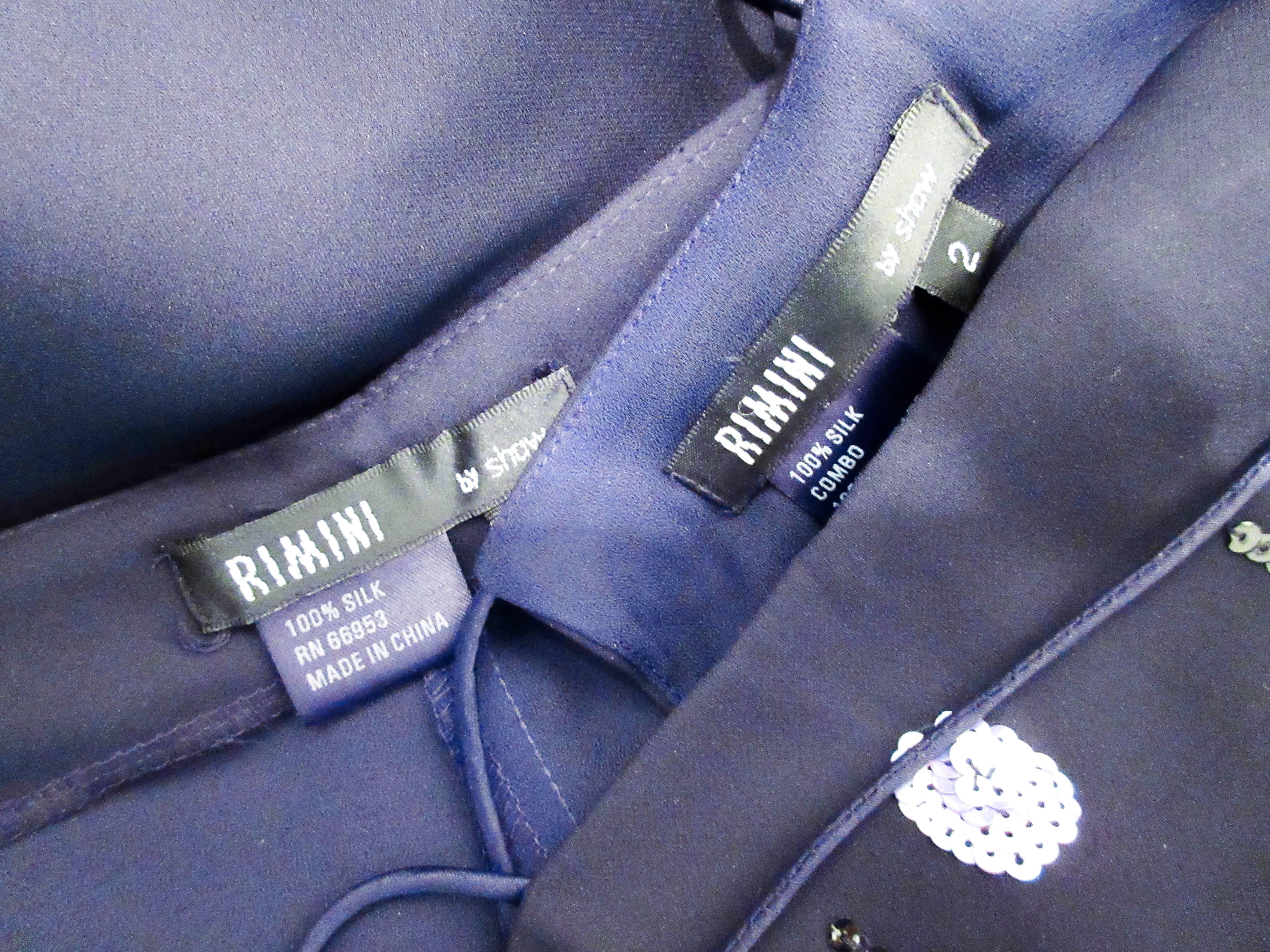 Rimini Black Silk Chiffon 2pc Sequin Set Size 2 4 For Sale 6