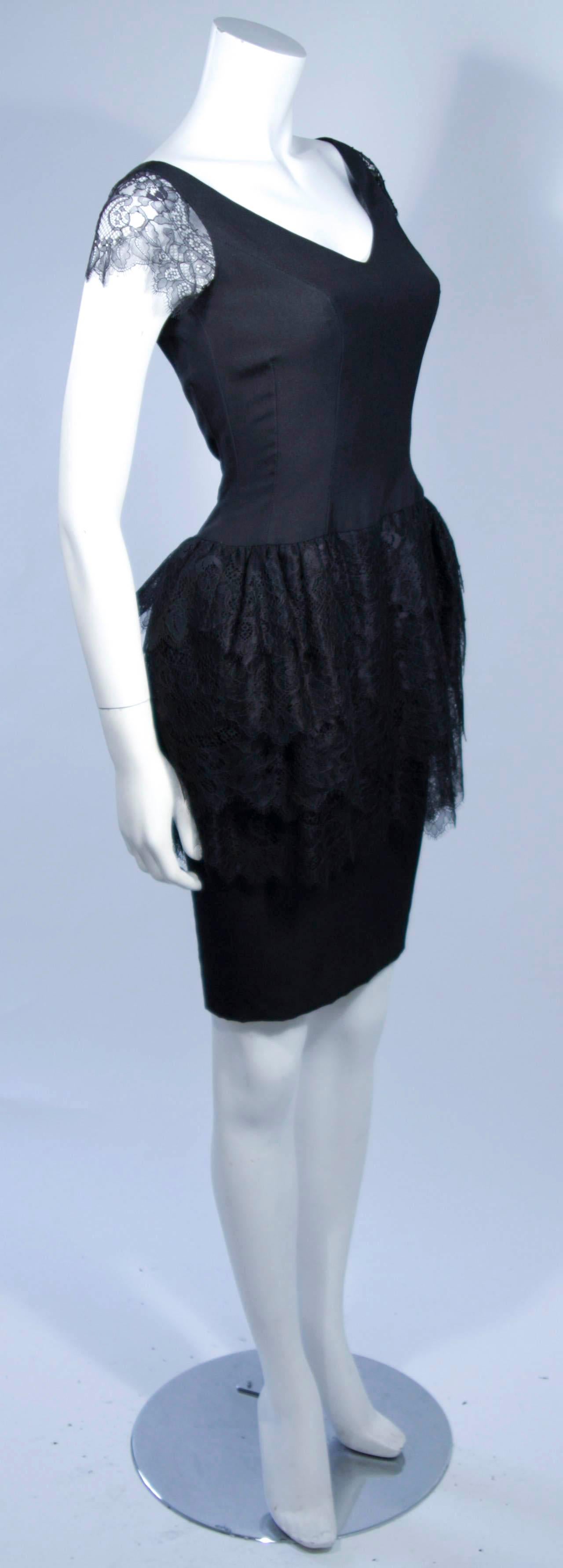 Elizabeth Mason Couture Silk & Lace Cocktail Dress size 2 (or made to measure) In New Condition For Sale In Los Angeles, CA