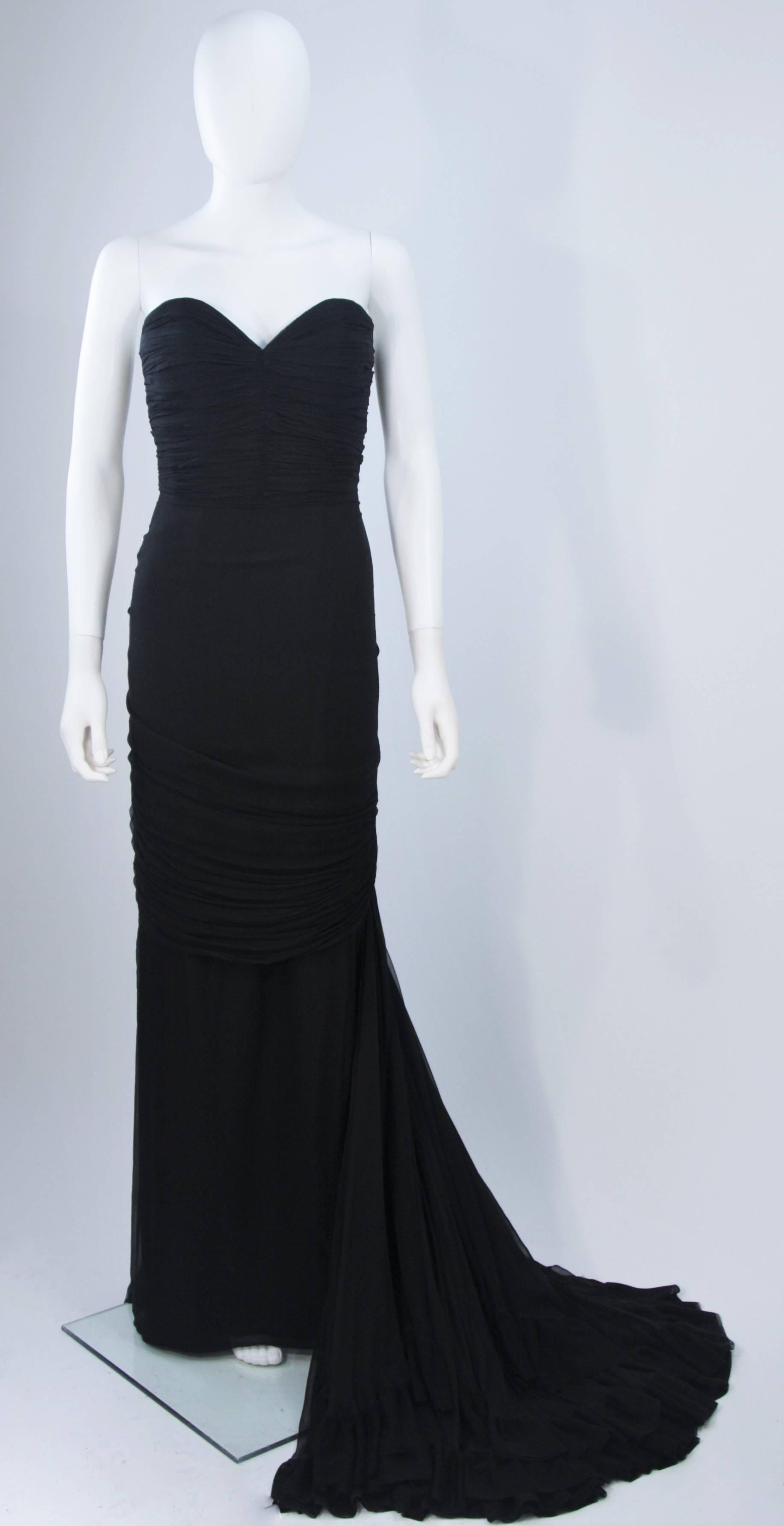 ELIZABETH MASON COUTURE Silk Chiffon Gown Made to Order  In New Condition For Sale In Los Angeles, CA