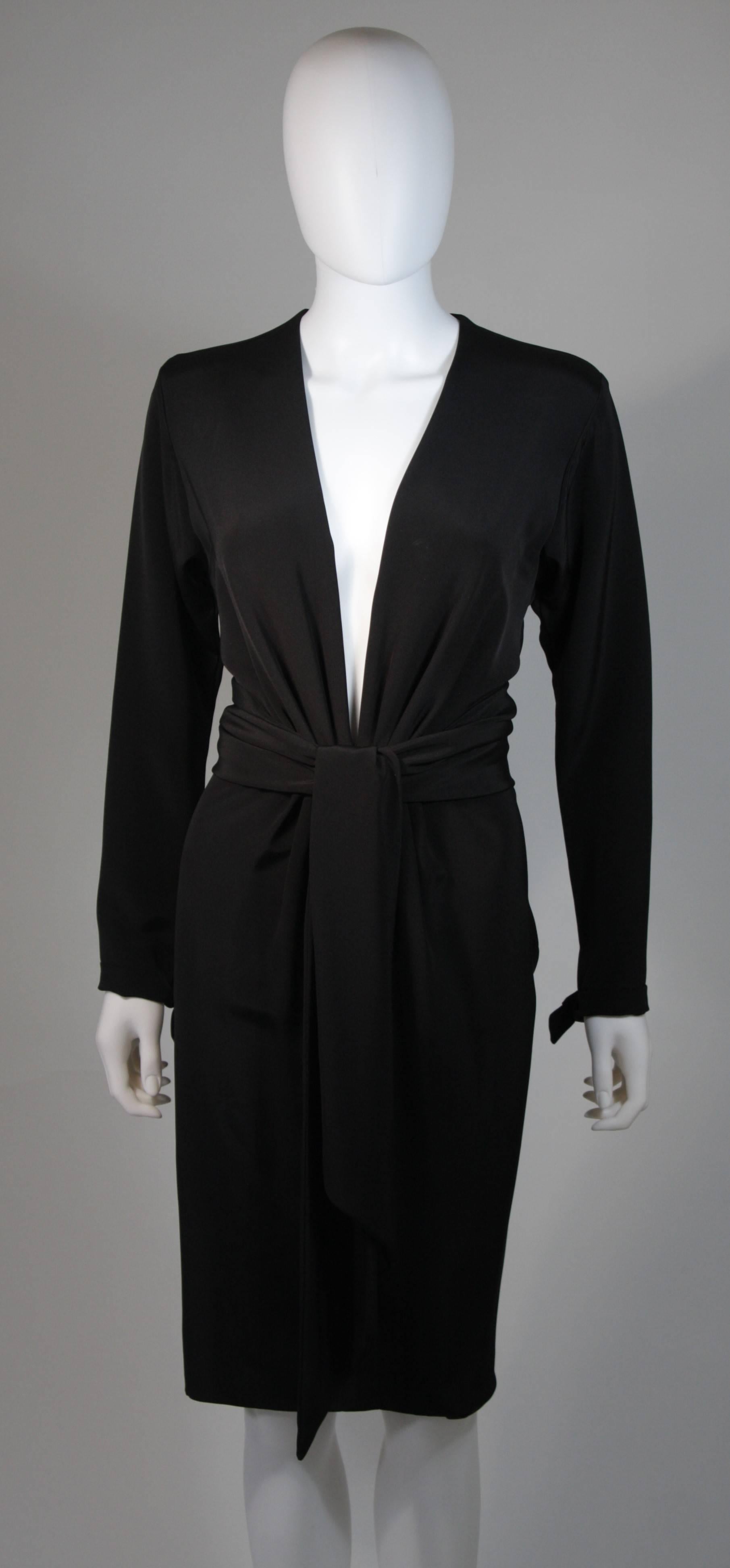 Black ELIZABETH MASON COUTURE Silk Plunging neckline Cocktail Dress Made to Order For Sale