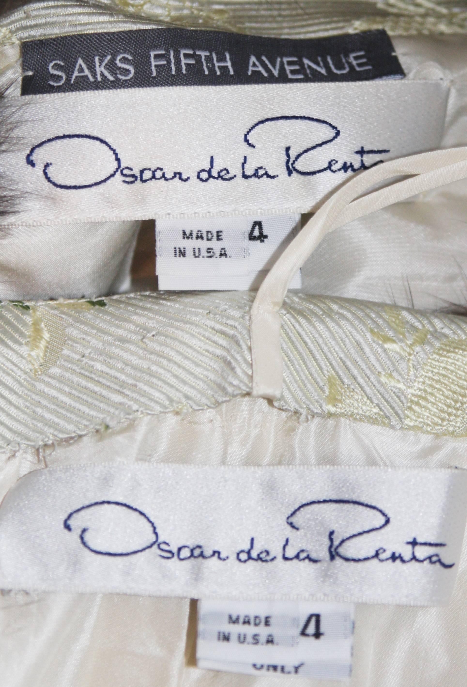 Oscar De La Renta Sable Trimmed Evening Set with Gown and Bolero Size 4 5