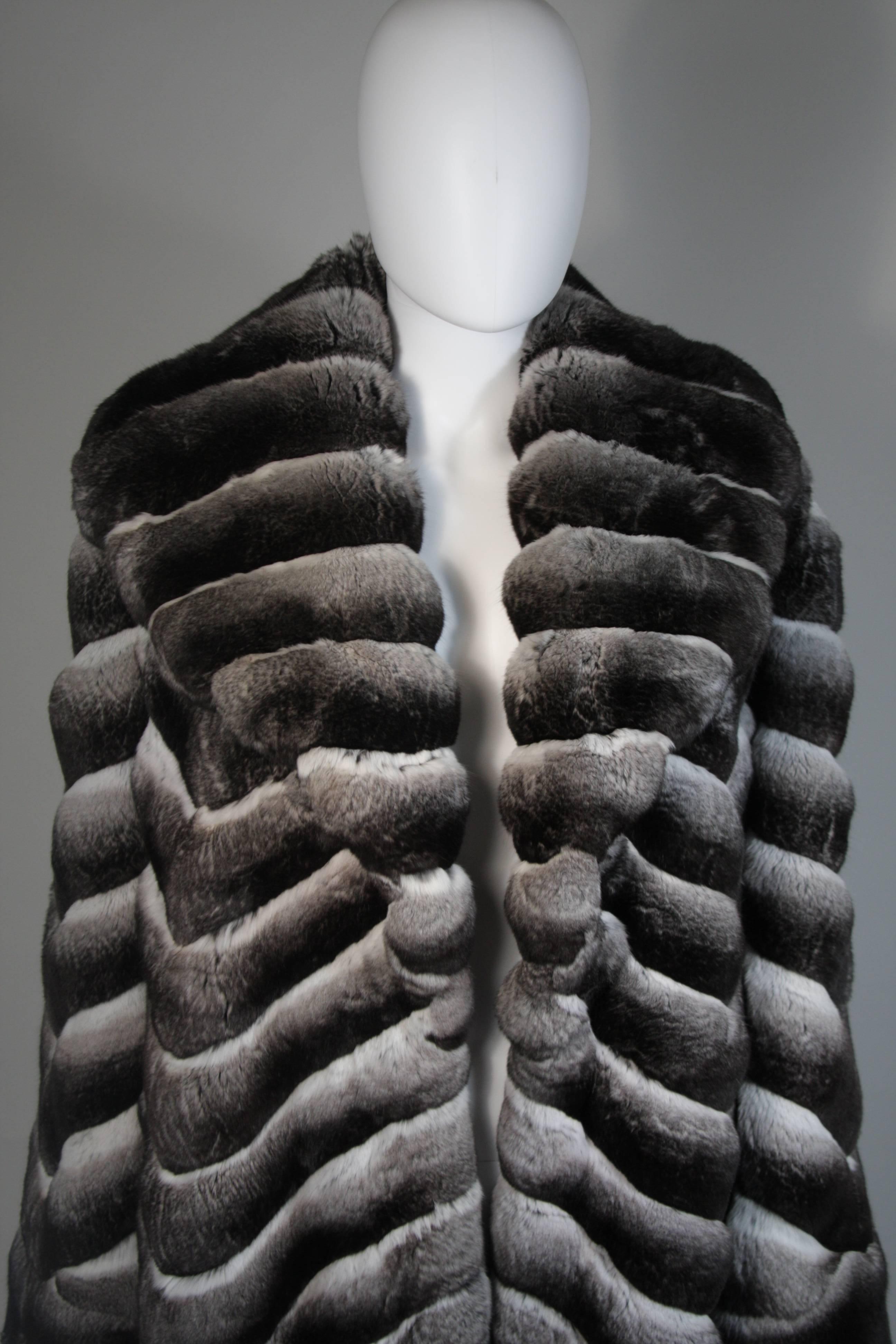 Louis Feraud Paris Chinchilla Coat with Large Collar In Excellent Condition In Los Angeles, CA