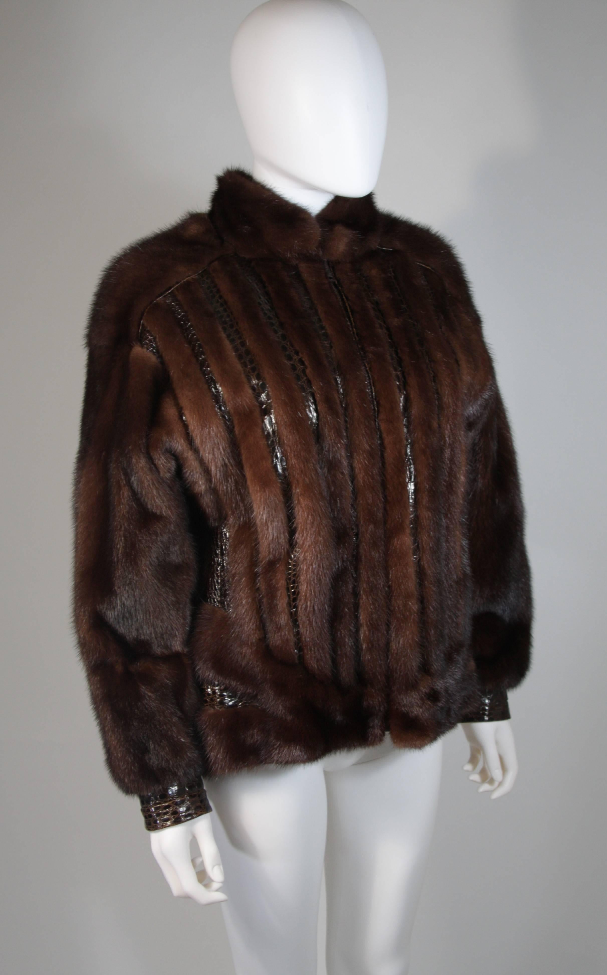 Women's Giorgio Sant'Angelo Mink and Alligator Sports Coat with Leather