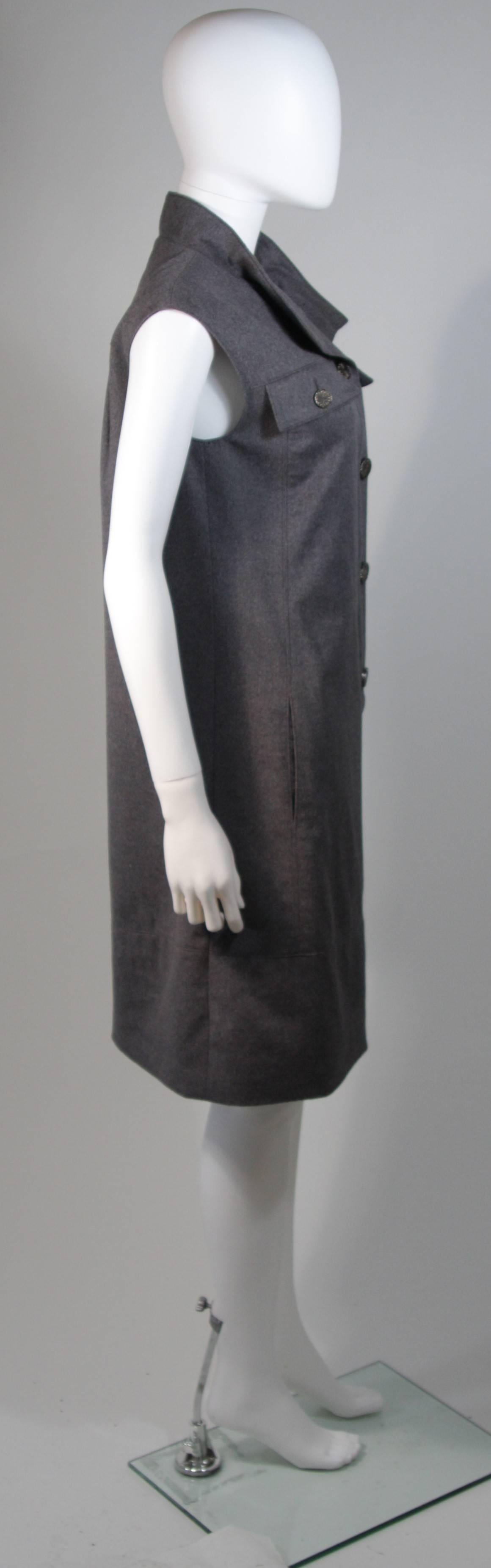 Oscar De La Renta Sleeveless Grey Wool Dress Size 8 3
