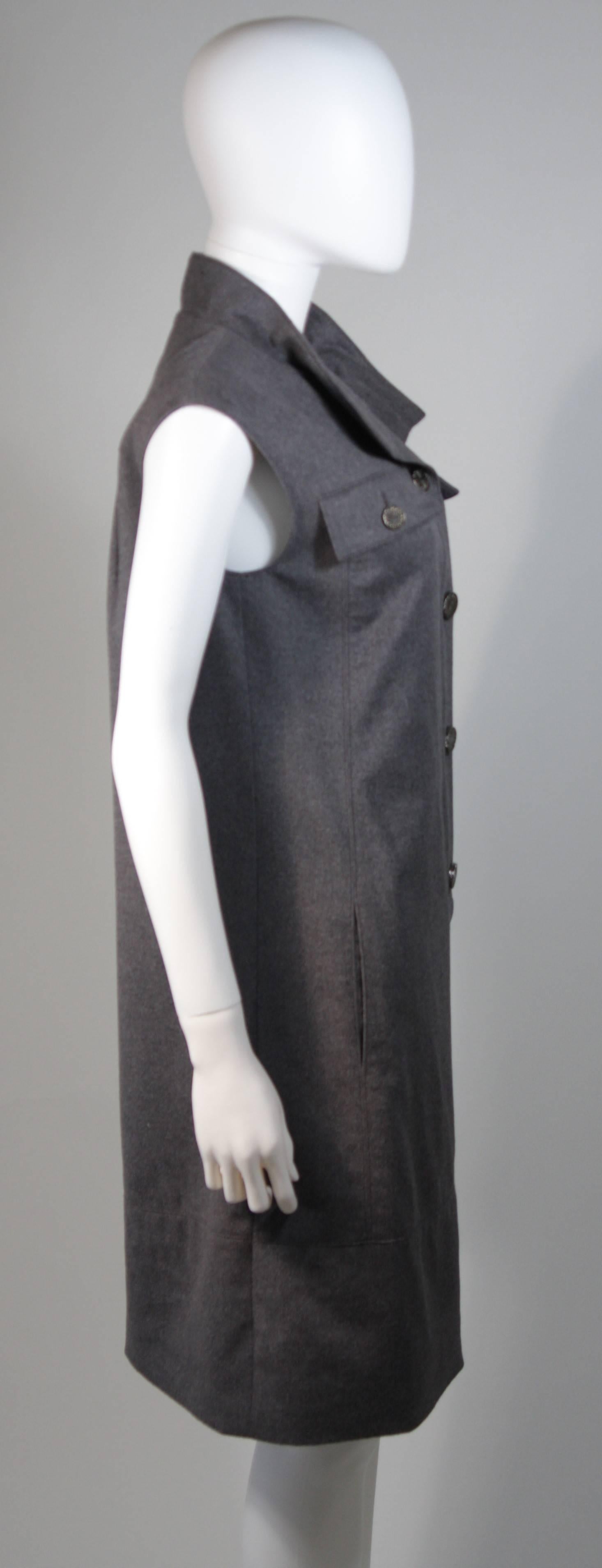 Oscar De La Renta Sleeveless Grey Wool Dress Size 8 4