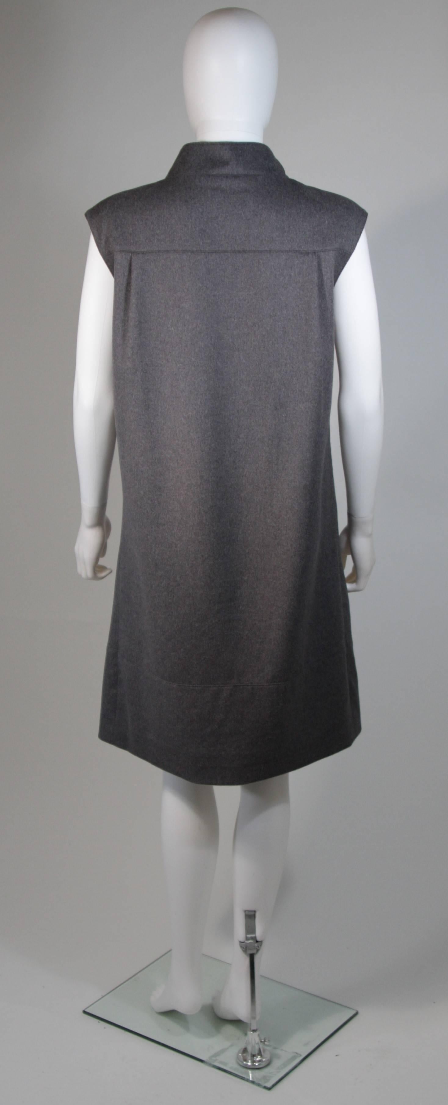 Oscar De La Renta Sleeveless Grey Wool Dress Size 8 5