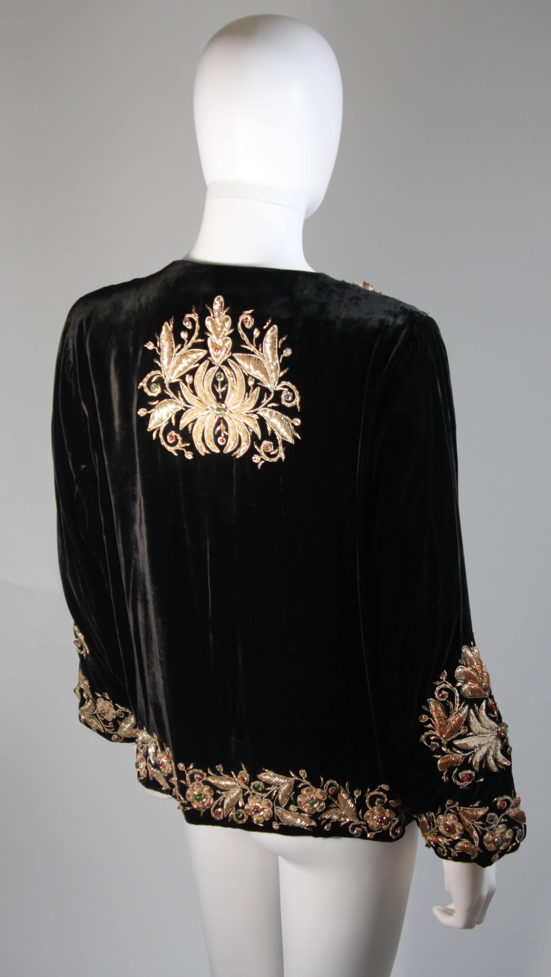 Velvet Jacket with Metallic Embroidery and Embellishment Size Small Medium Large 1