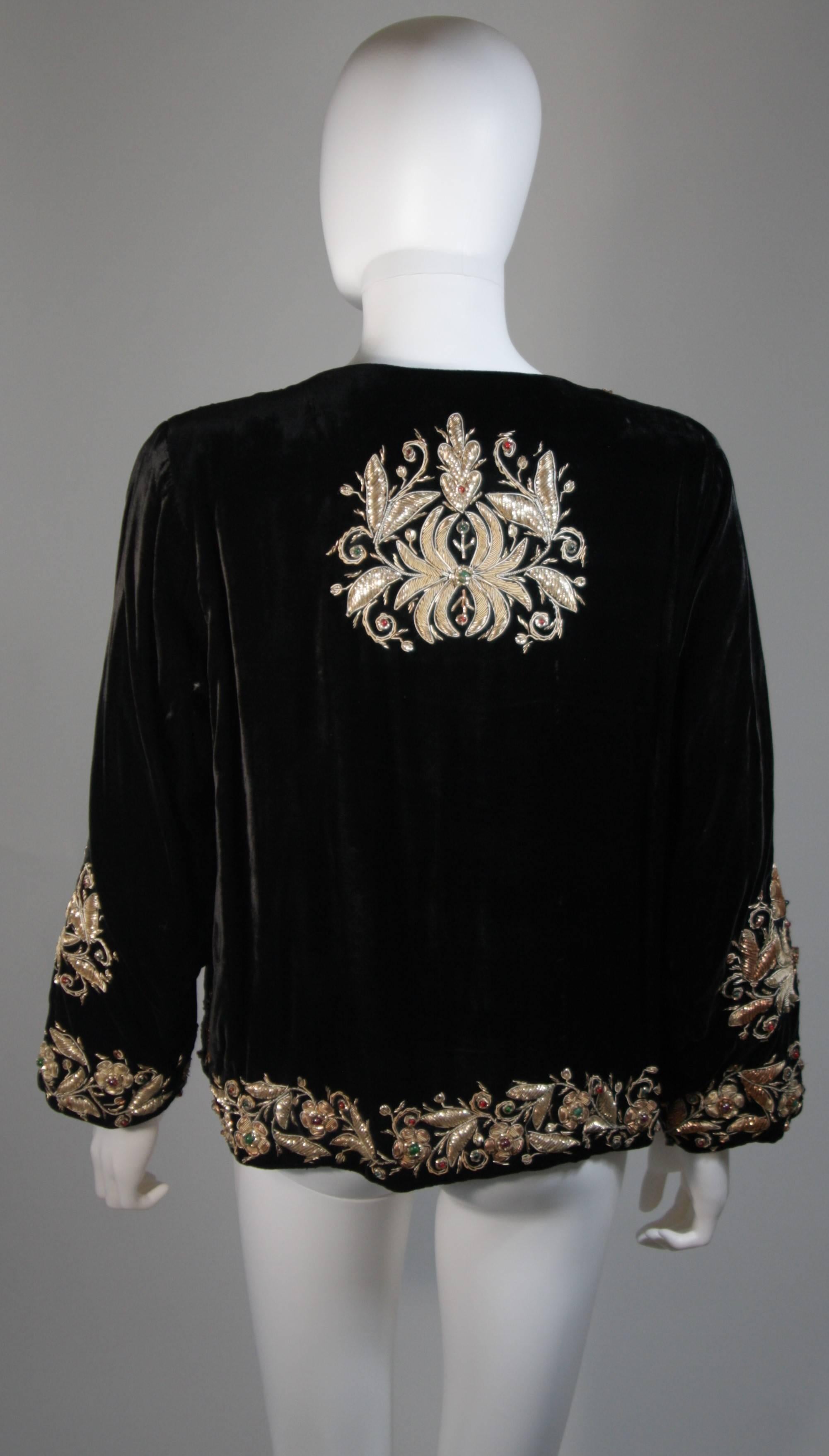 Velvet Jacket with Metallic Embroidery and Embellishment Size Small Medium Large 2