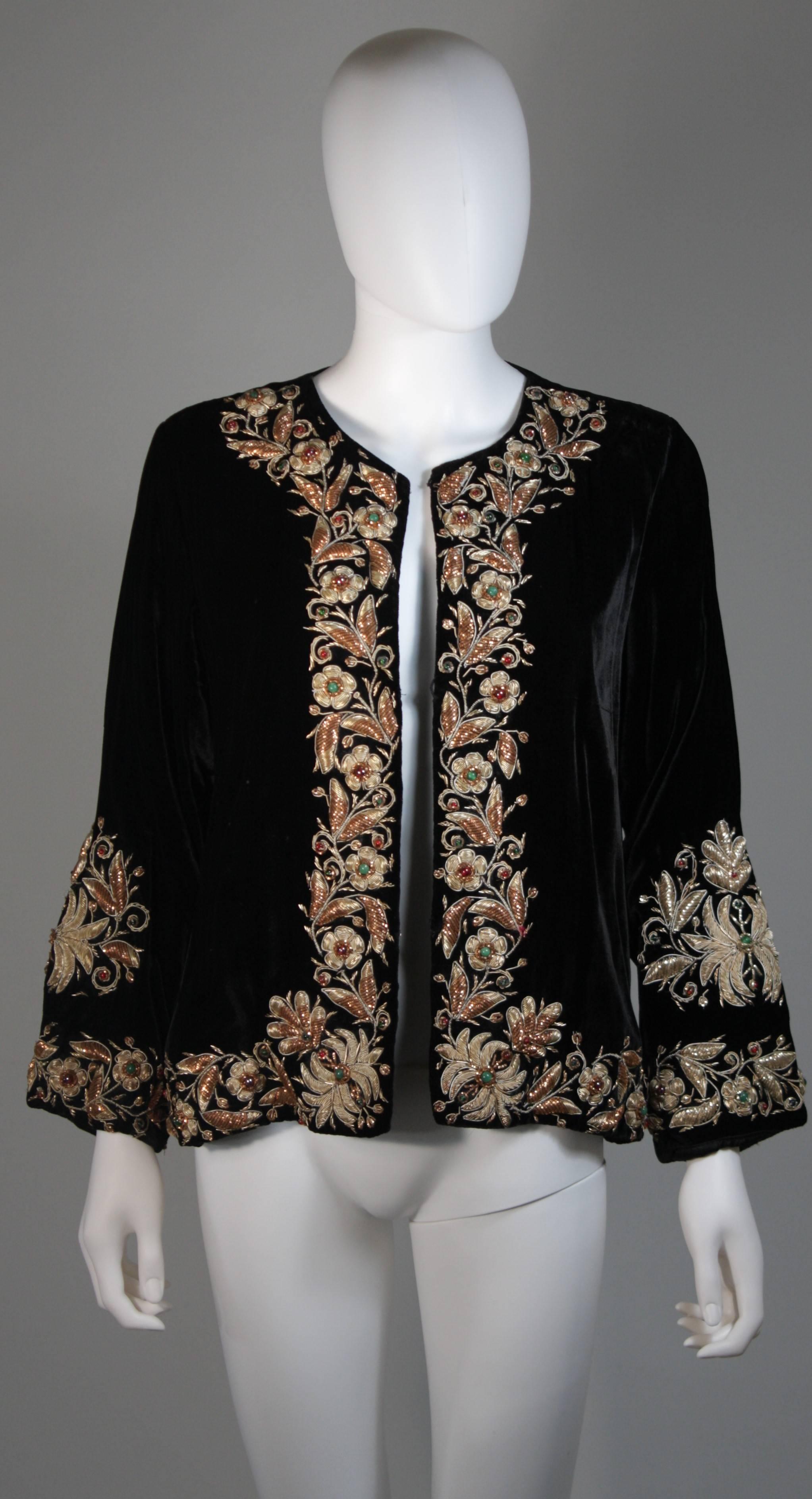 Velvet Jacket with Metallic Embroidery and Embellishment Size Small Medium Large 3