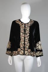 Velvet Jacket with Metallic Embroidery and Embellishment Size Small Medium Large