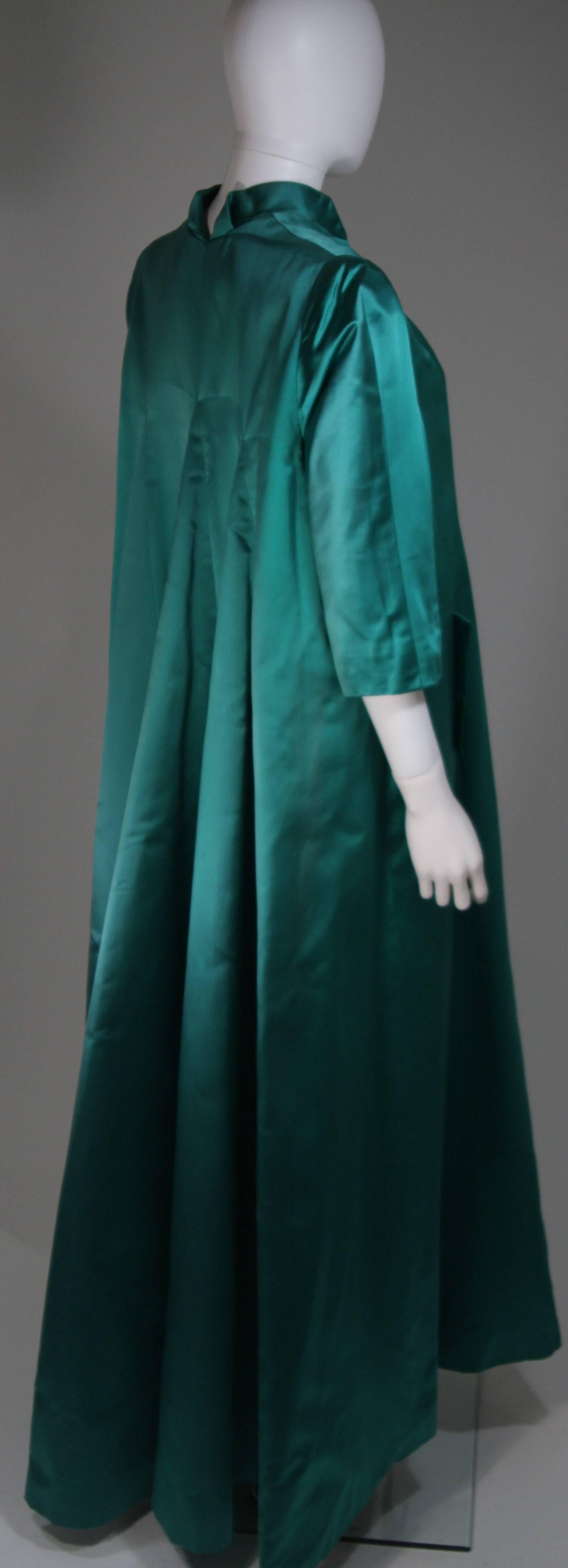 Galanos Green Silk Opera Coat Size Small For Sale 1