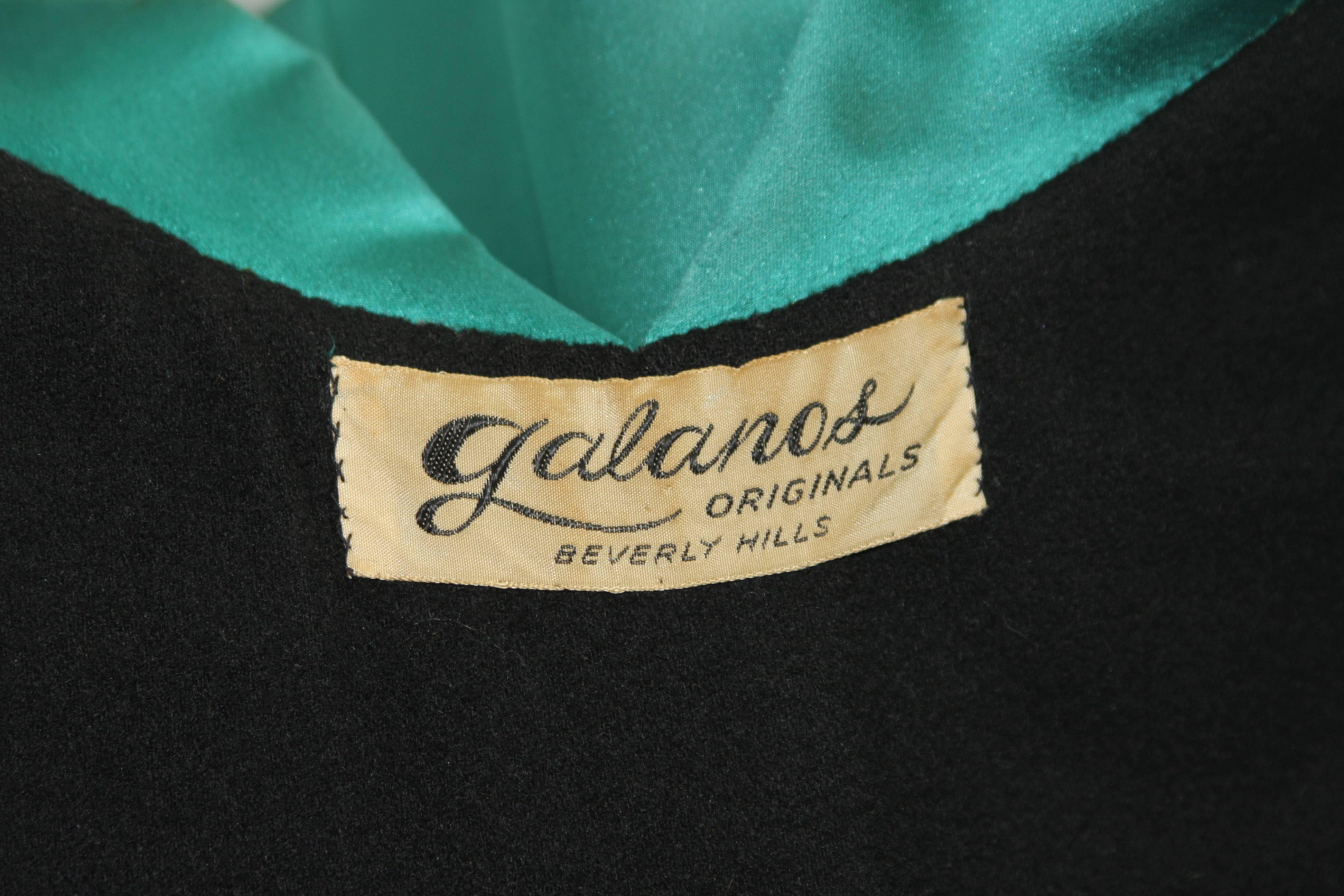 Galanos Green Silk Opera Coat Size Small For Sale 3