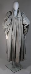 Galanos Attributed Dramatic Grey Silk Opera Coat Size Small Medium