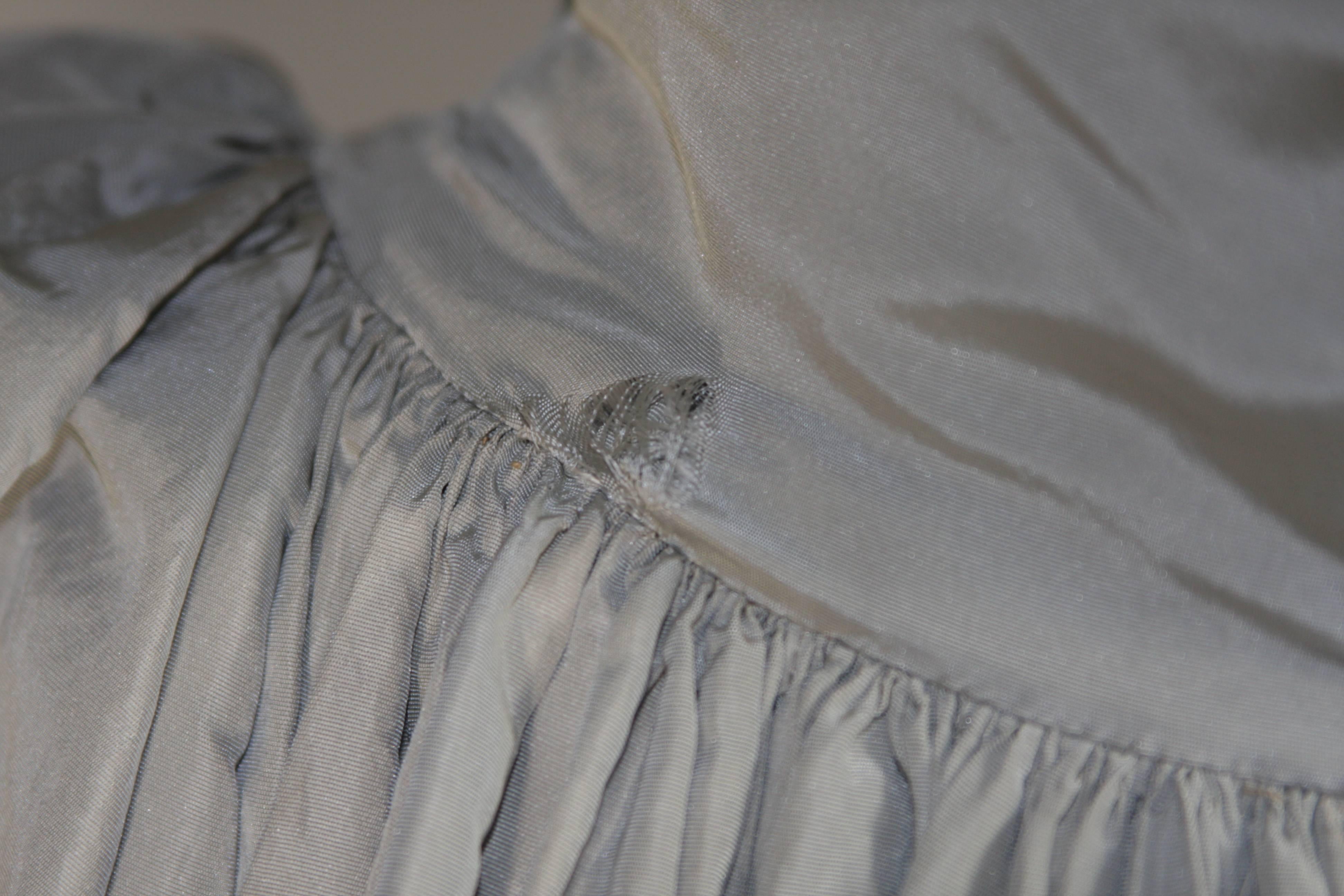 Galanos Attributed Dramatic Grey Silk Opera Coat Size Small Medium For Sale 3