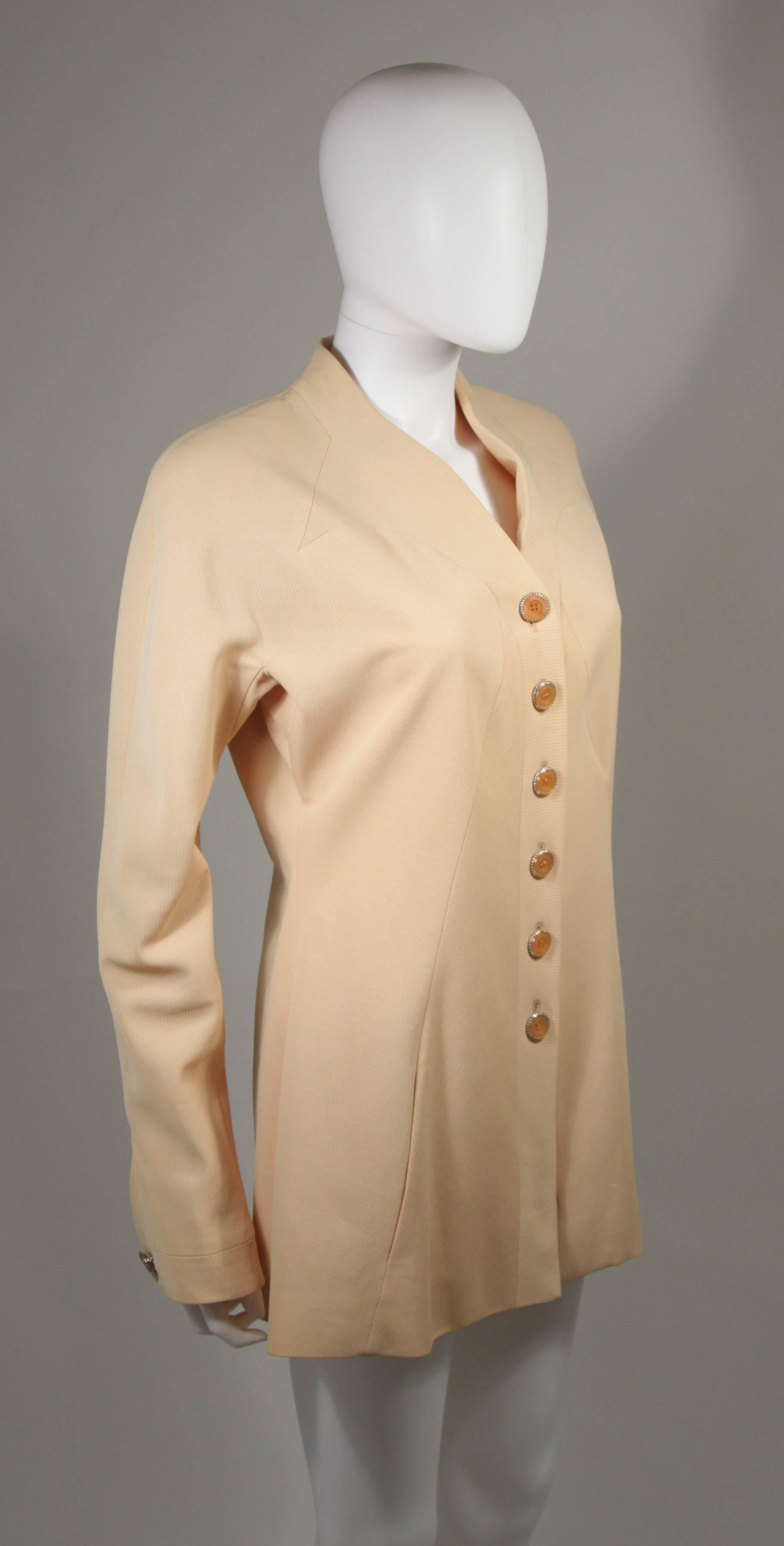 Karl Lagerfield Yellow Apricot Blazer Size 40 In Excellent Condition For Sale In Los Angeles, CA