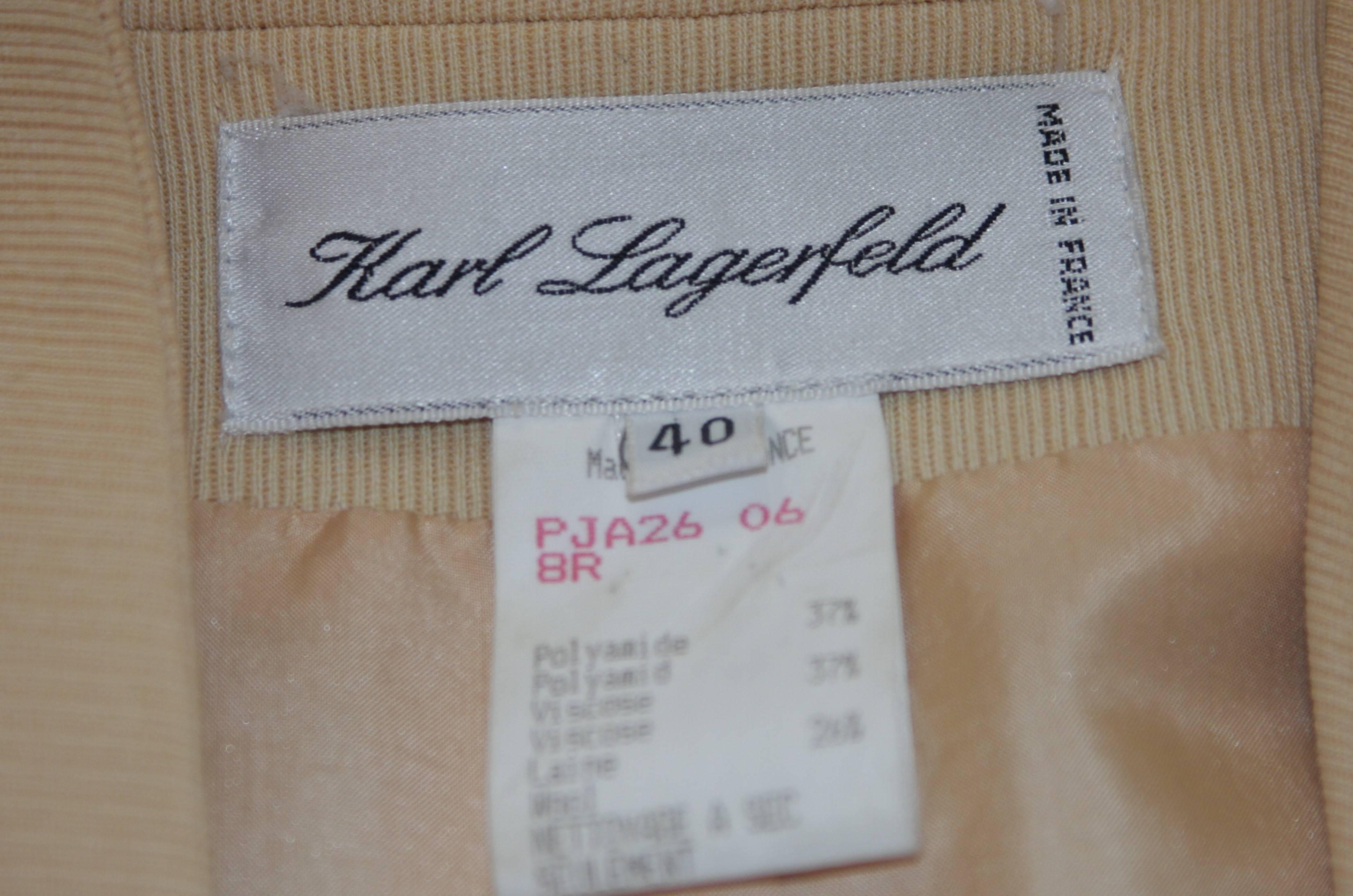 Karl Lagerfield Yellow Apricot Blazer Size 40 For Sale 4