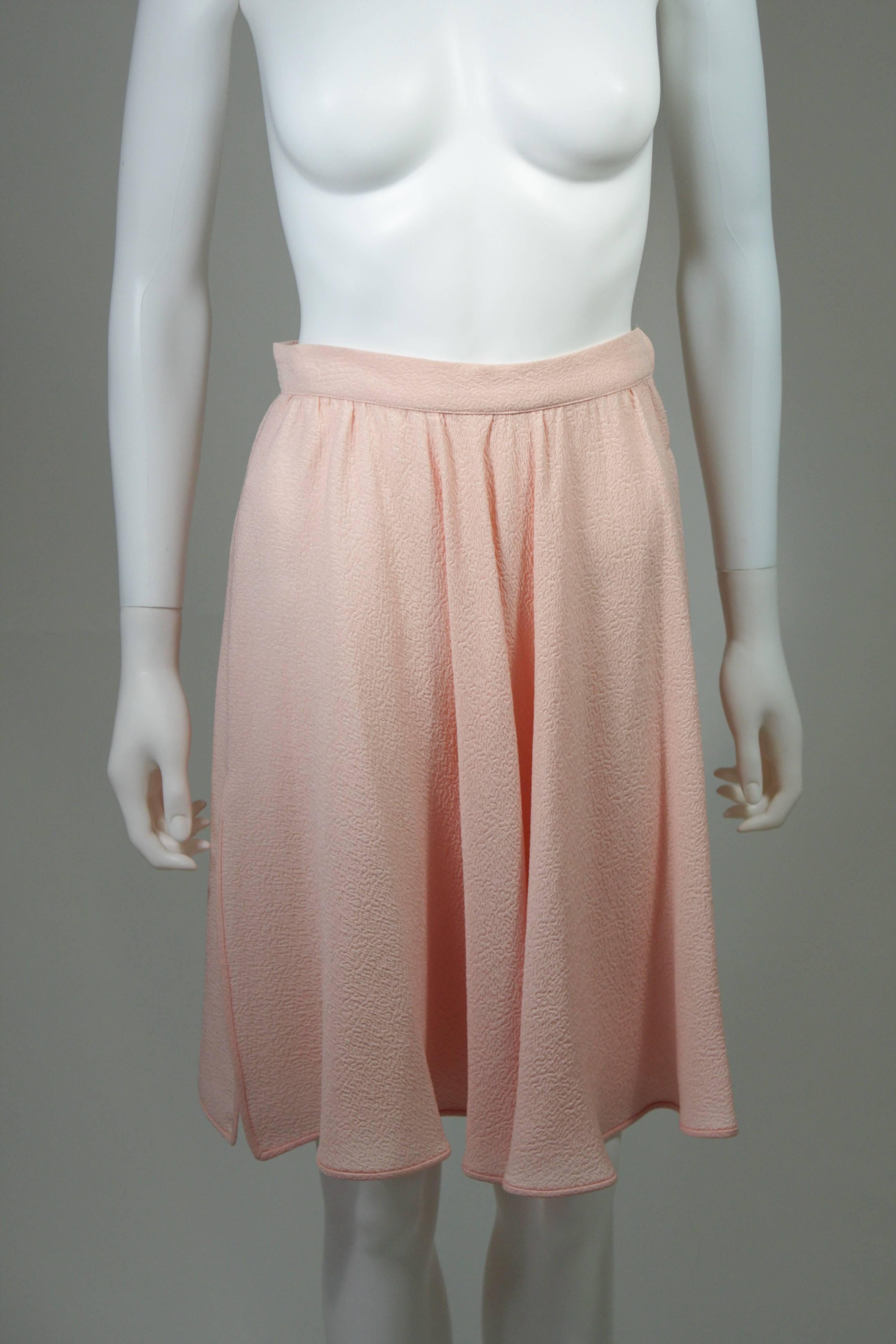 Valentino Pleated Pink Silk Skirt Ensemble Size 6 8  For Sale 3
