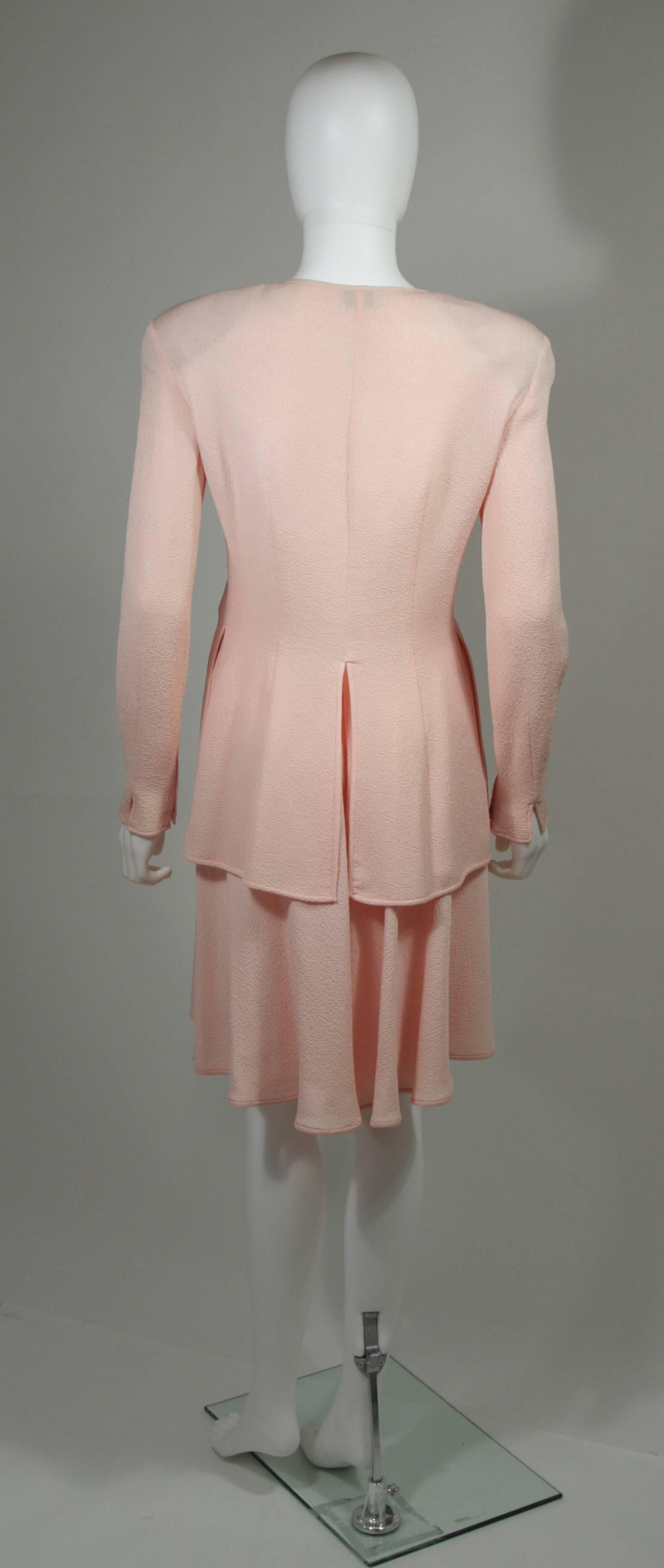 Valentino Pleated Pink Silk Skirt Ensemble Size 6 8  For Sale 1