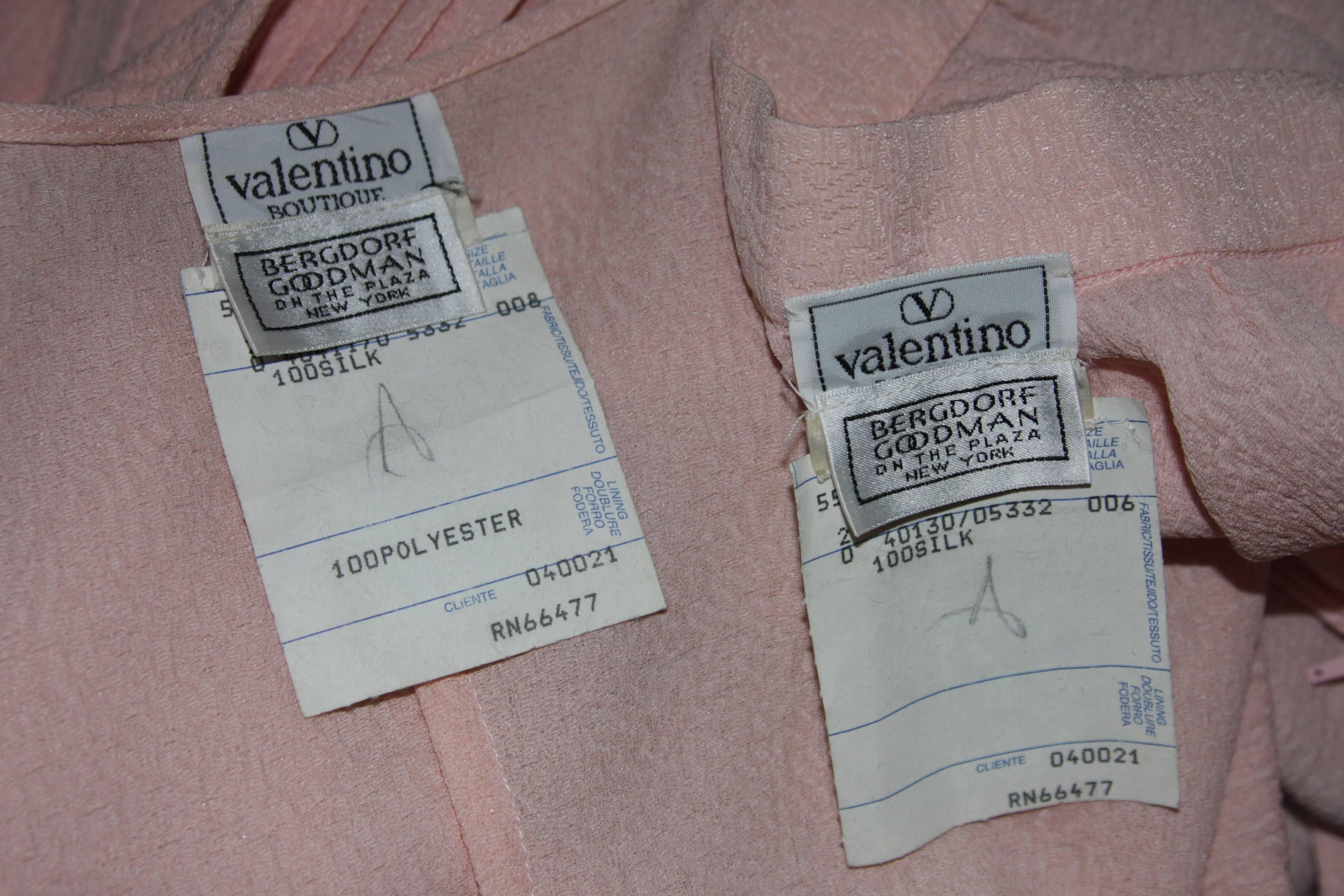 Valentino plissiertes rosa Seidenrock Ensemble Größe 6 8  im Angebot 5