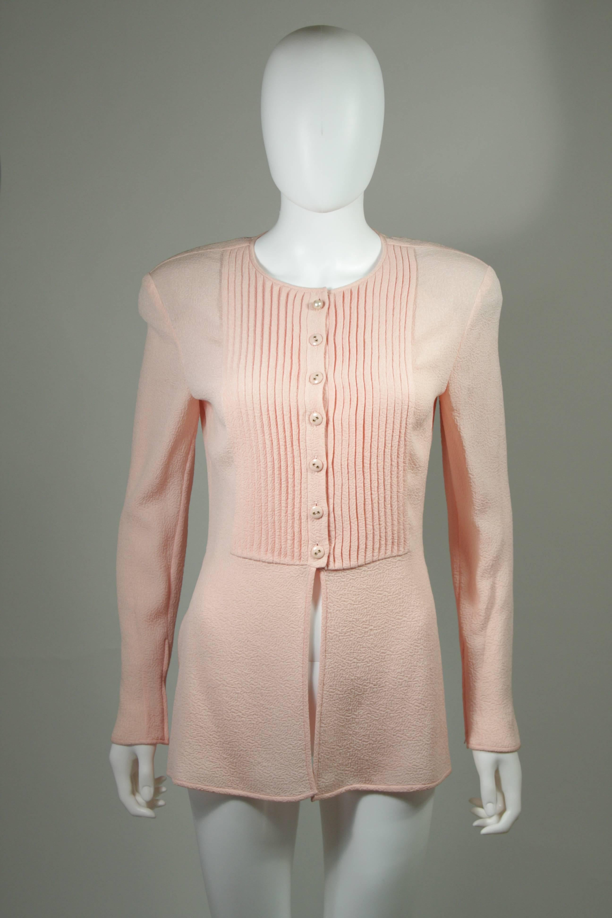 Valentino Pleated Pink Silk Skirt Ensemble Size 6 8  For Sale 2